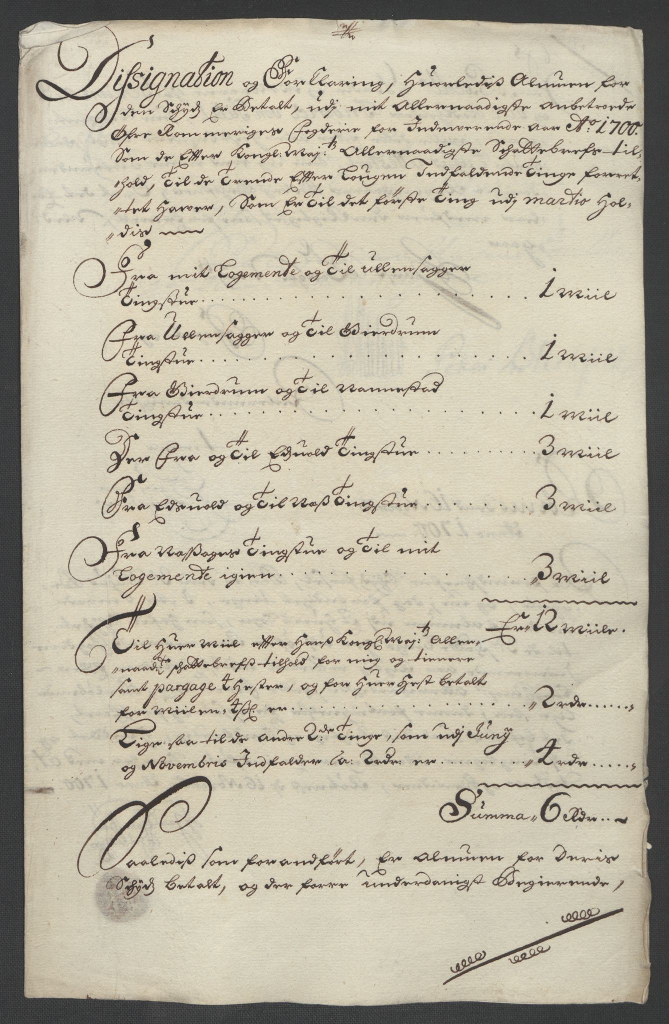 Rentekammeret inntil 1814, Reviderte regnskaper, Fogderegnskap, AV/RA-EA-4092/R12/L0712: Fogderegnskap Øvre Romerike, 1700, p. 350