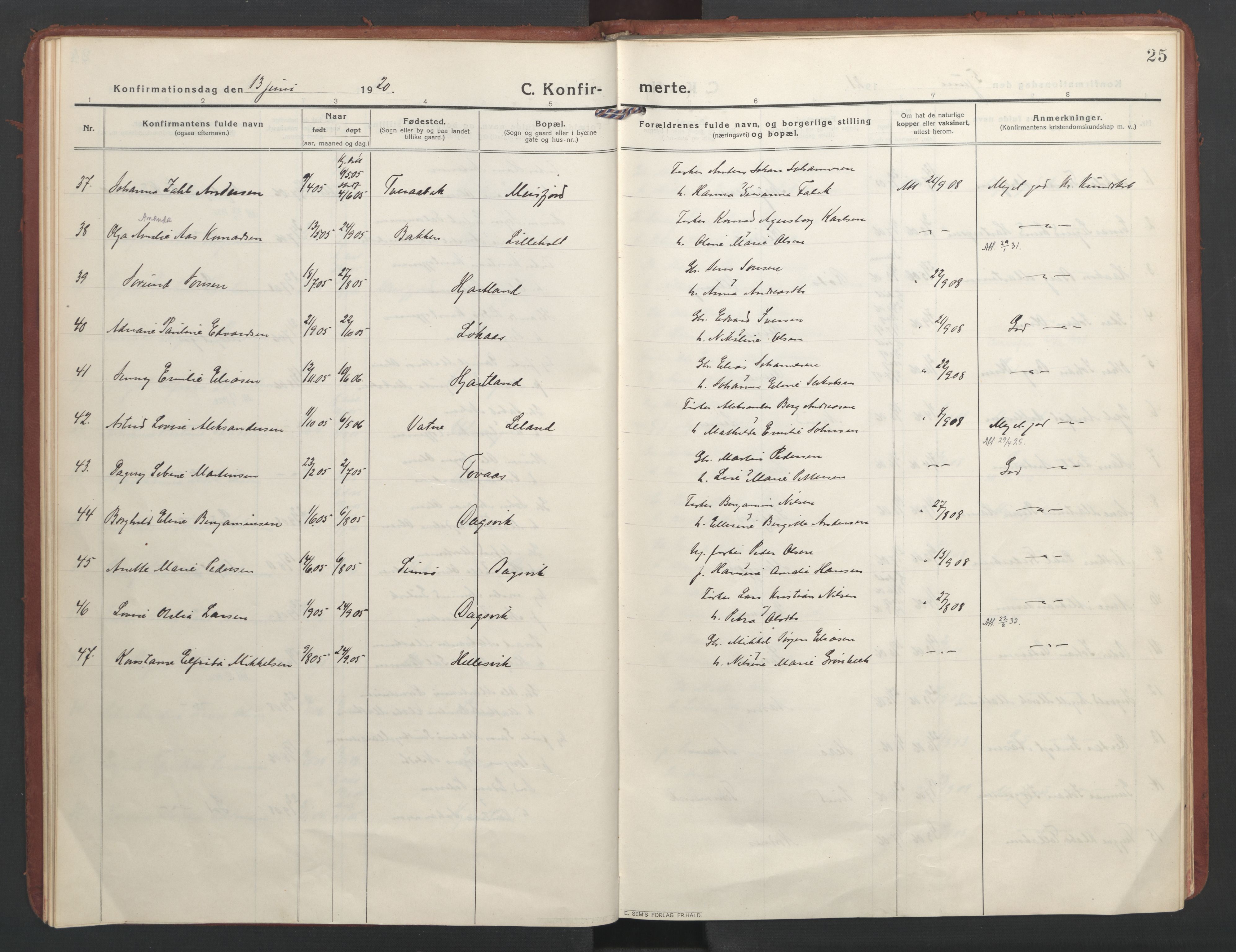 Ministerialprotokoller, klokkerbøker og fødselsregistre - Nordland, AV/SAT-A-1459/832/L0492: Parish register (official) no. 832A01, 1916-1934, p. 25