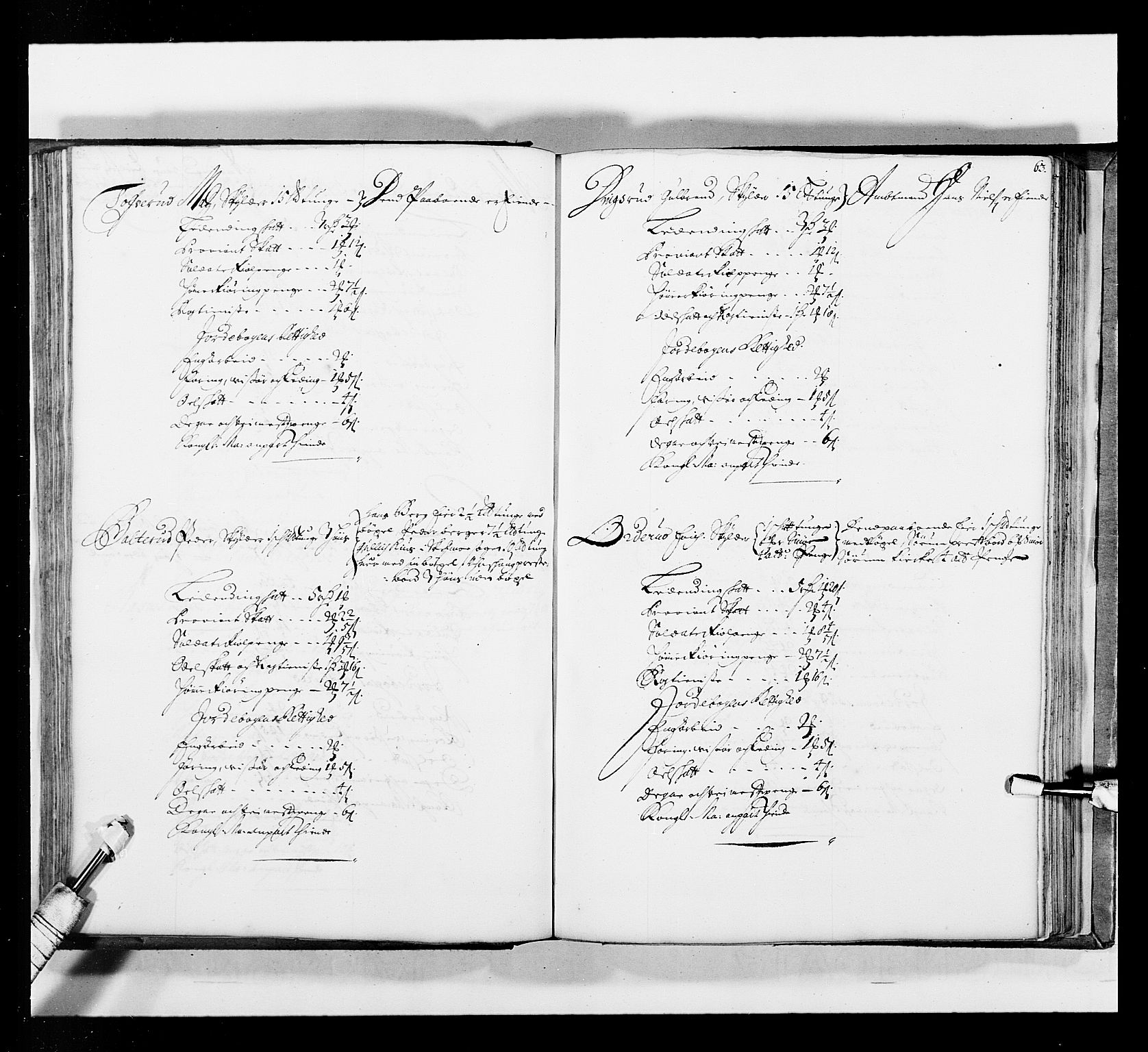 Stattholderembetet 1572-1771, AV/RA-EA-2870/Ek/L0035/0001: Jordebøker 1662-1720: / Matrikkel for Nedre Romerike, 1695, p. 62b-63a