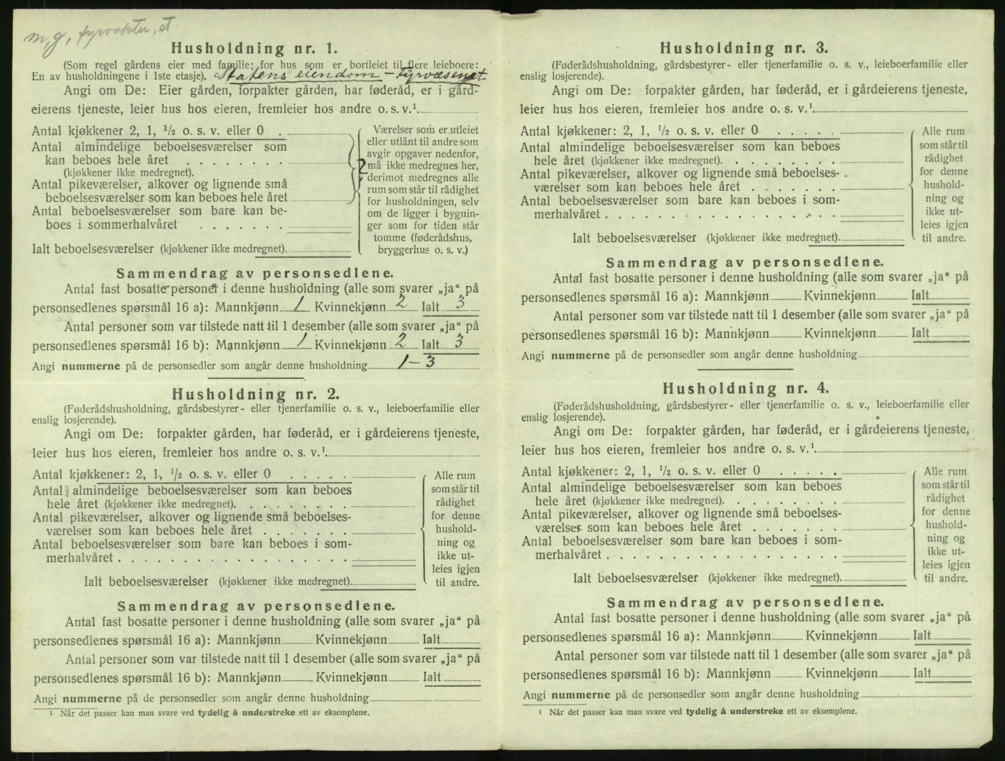 SAT, 1920 census for Giske, 1920, p. 283