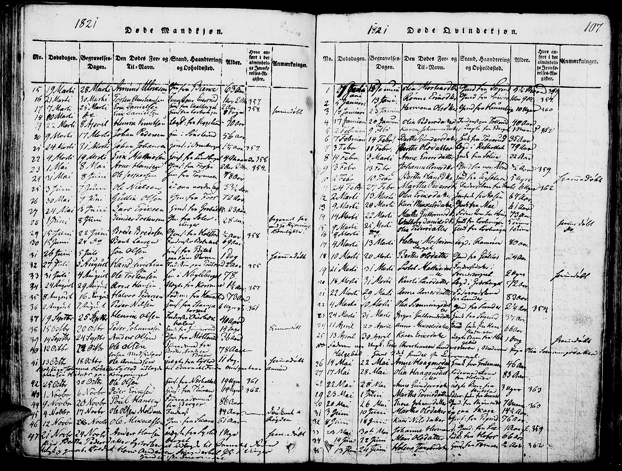 Grue prestekontor, AV/SAH-PREST-036/H/Ha/Haa/L0006: Parish register (official) no. 6, 1814-1830, p. 107