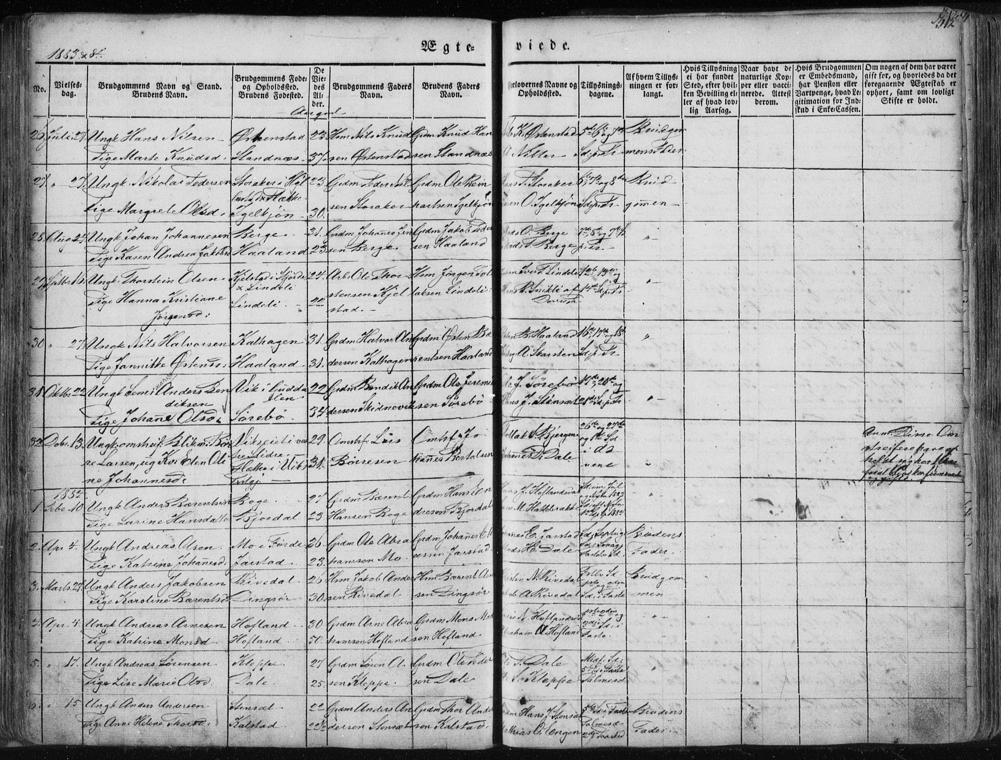 Fjaler sokneprestembete, SAB/A-79801/H/Haa/Haaa/L0006: Parish register (official) no. A 6, 1835-1884, p. 312