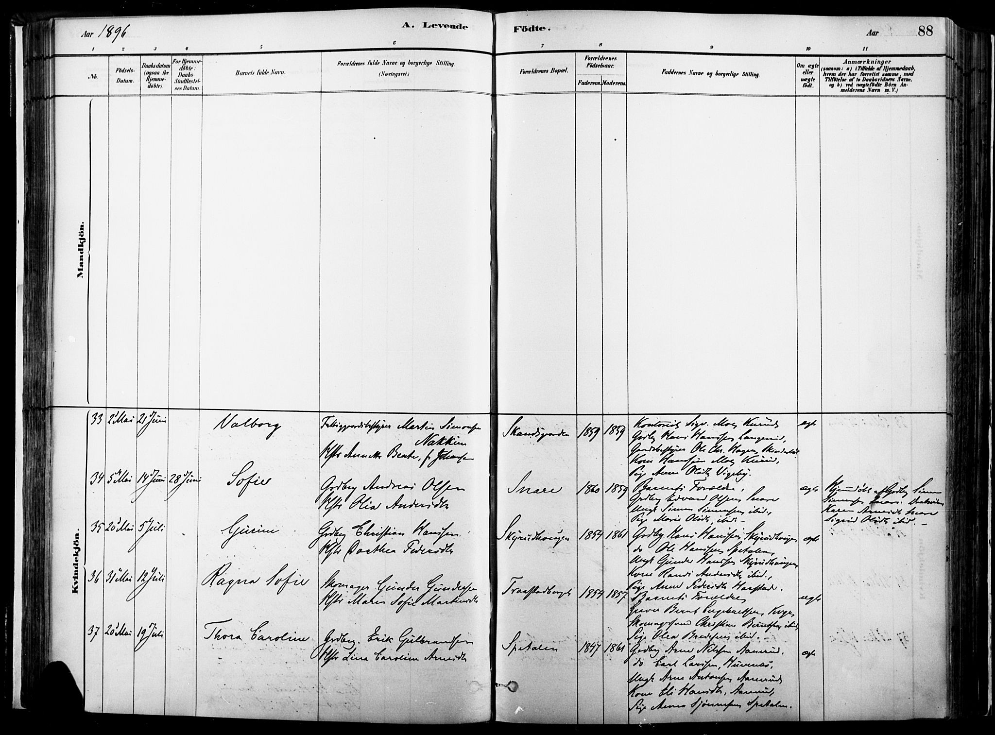 Vinger prestekontor, AV/SAH-PREST-024/H/Ha/Haa/L0014: Parish register (official) no. 14, 1881-1900, p. 88