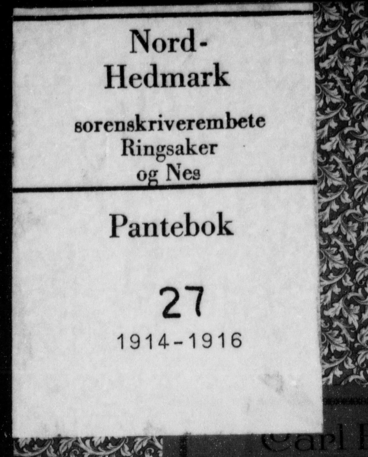 Nord-Hedmark sorenskriveri, SAH/TING-012/H/Hb/Hbb/L0027: Mortgage book no. 27, 1914-1916