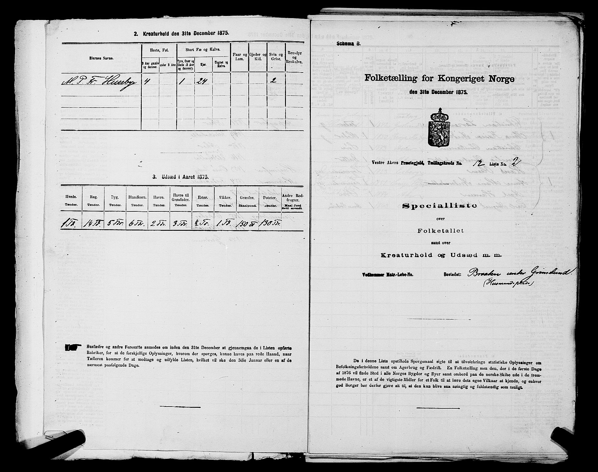 RA, 1875 census for 0218aP Vestre Aker, 1875, p. 1920