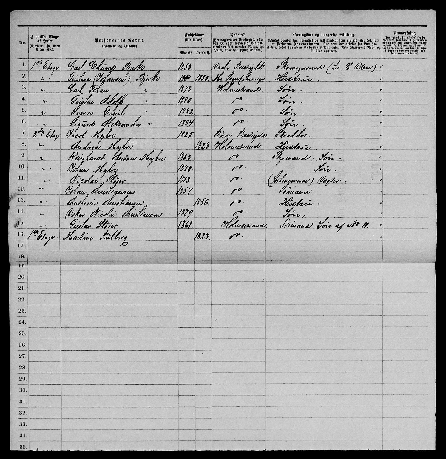 SAKO, 1885 census for 0702 Holmestrand, 1885, p. 177