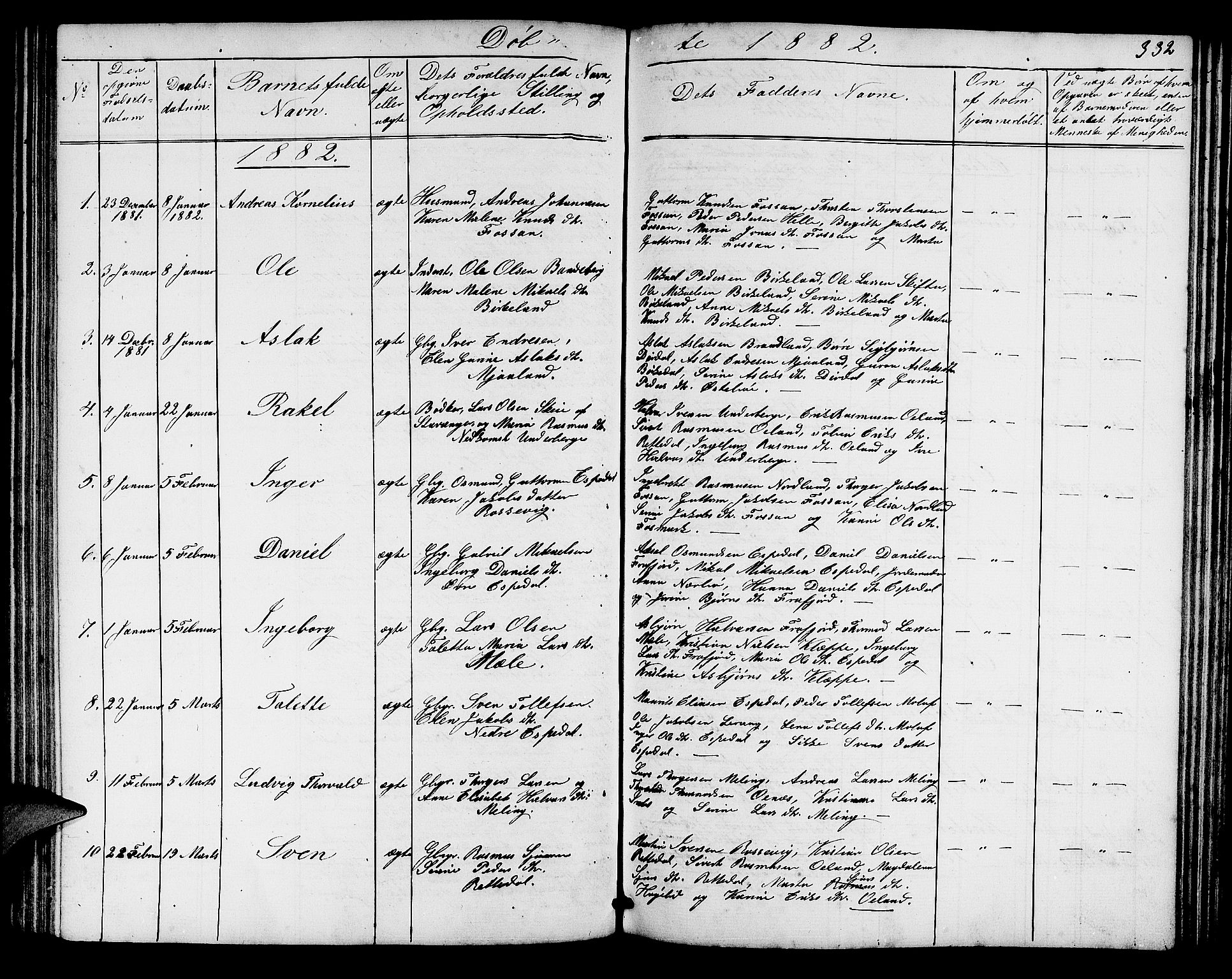 Høgsfjord sokneprestkontor, SAST/A-101624/H/Ha/Hab/L0002: Parish register (copy) no. B 2, 1855-1882, p. 332