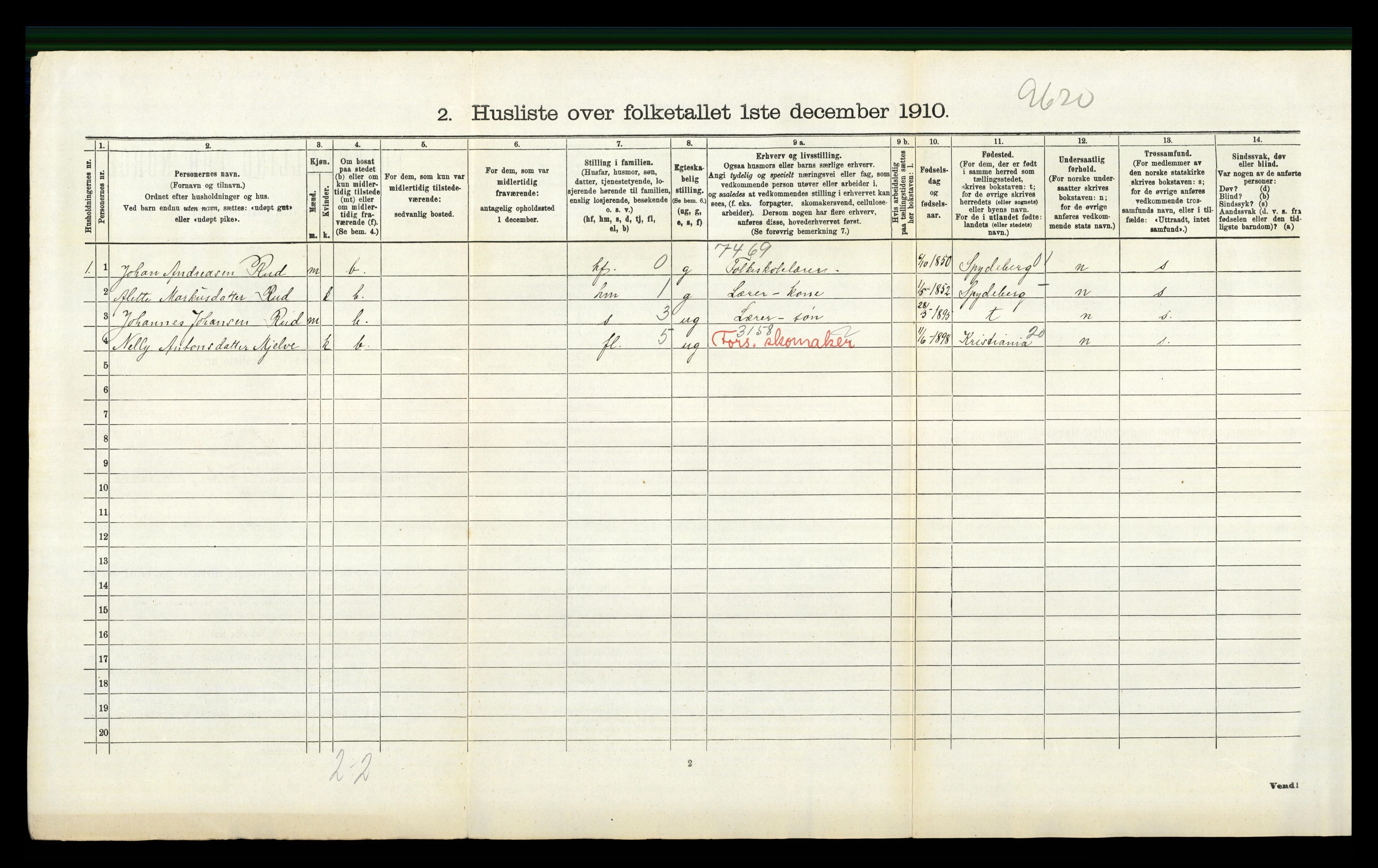 RA, 1910 census for Enebakk, 1910, p. 472