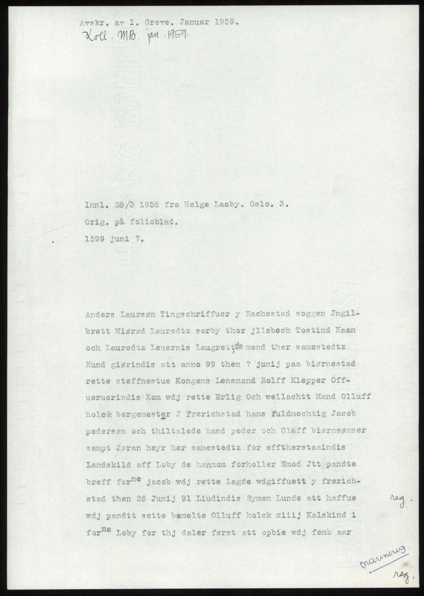 Samlinger til kildeutgivelse, Diplomavskriftsamlingen, RA/EA-4053/H/Ha, p. 481