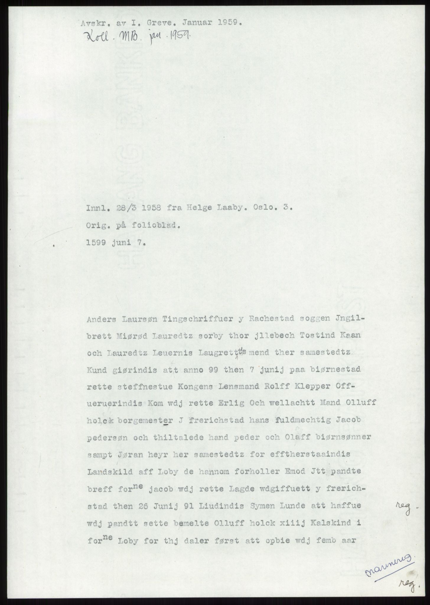 Samlinger til kildeutgivelse, Diplomavskriftsamlingen, AV/RA-EA-4053/H/Ha, p. 481