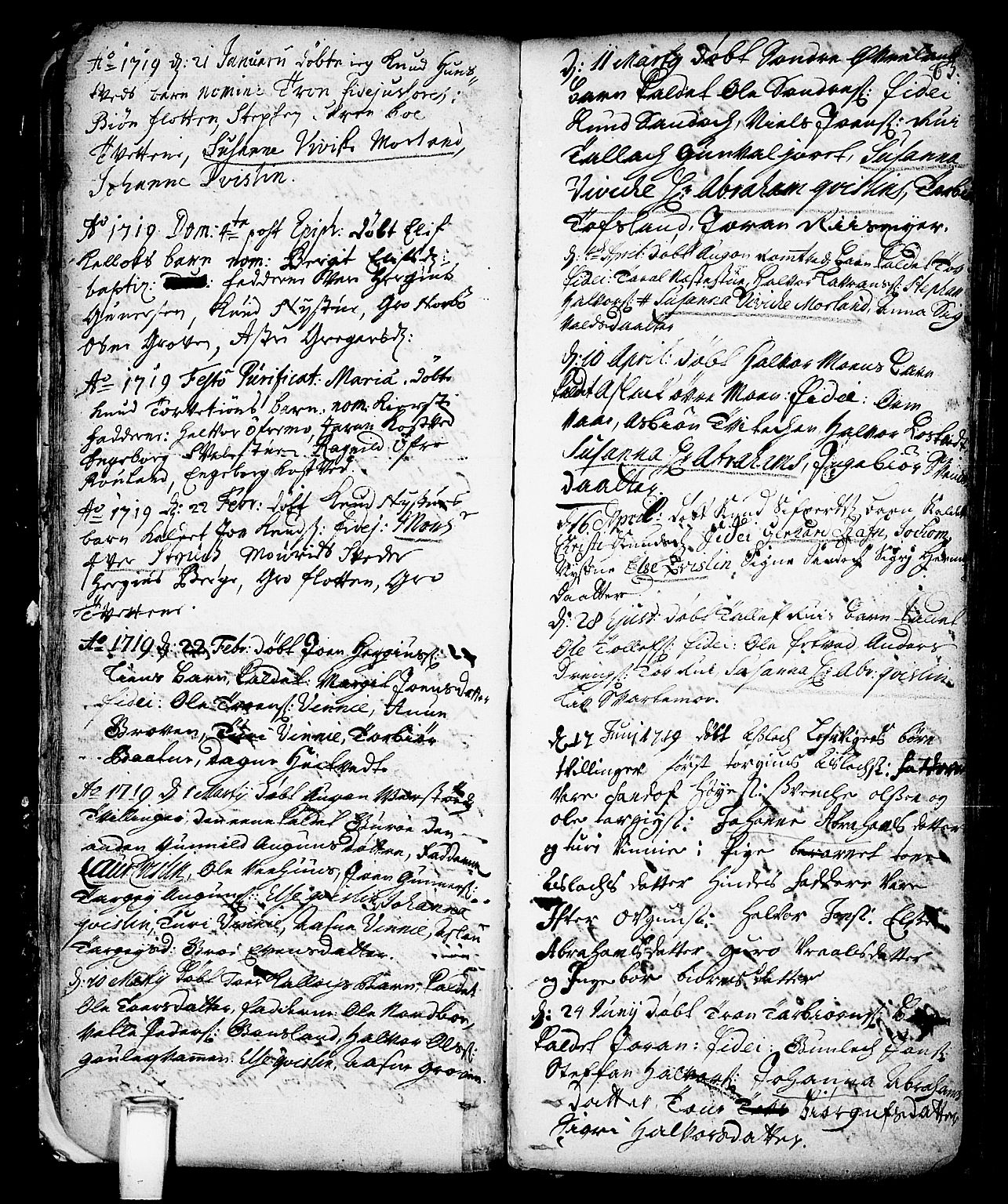 Vinje kirkebøker, SAKO/A-312/F/Fa/L0001: Parish register (official) no. I 1, 1717-1766, p. 63
