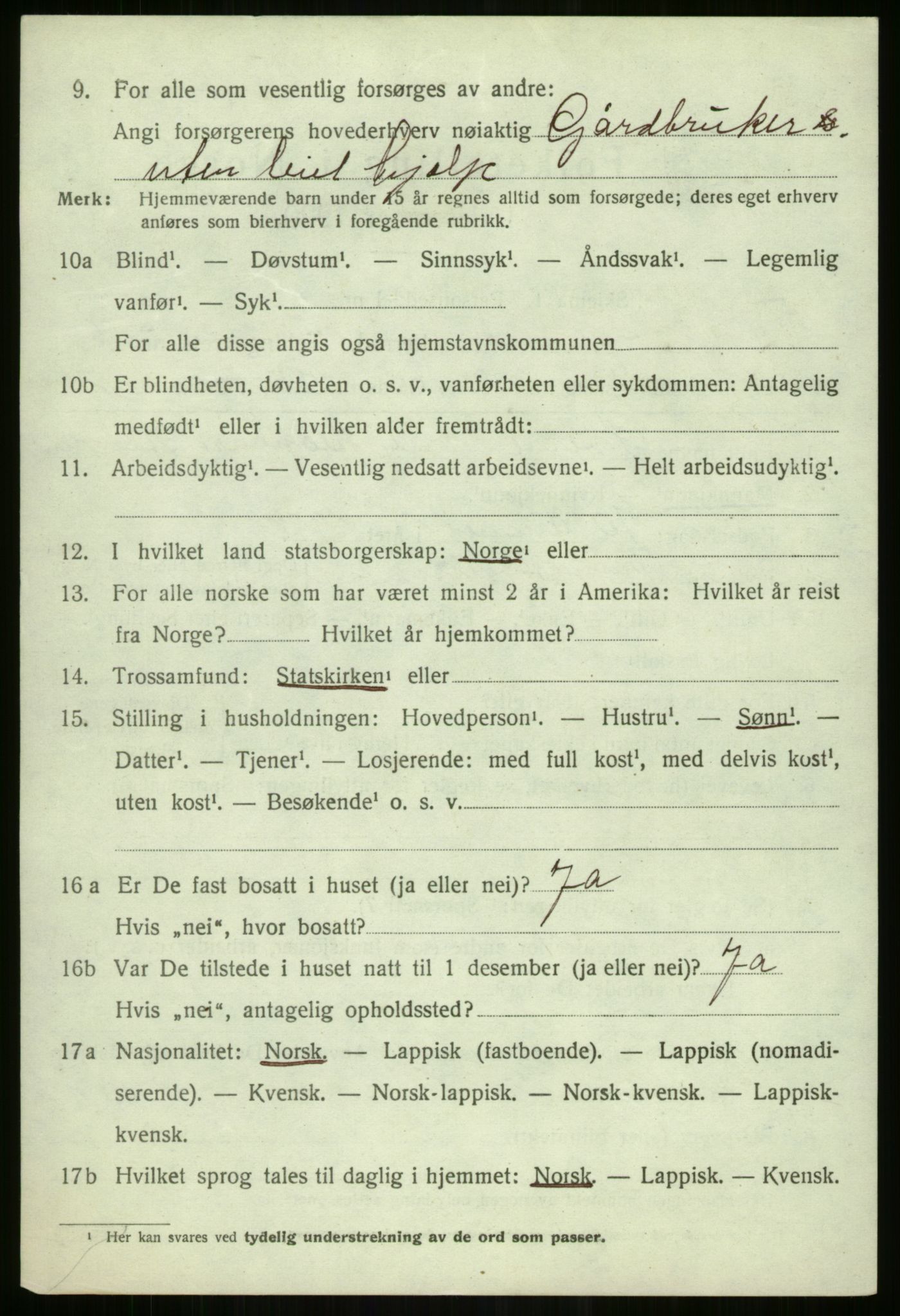 SATØ, 1920 census for Tromsøysund, 1920, p. 9639