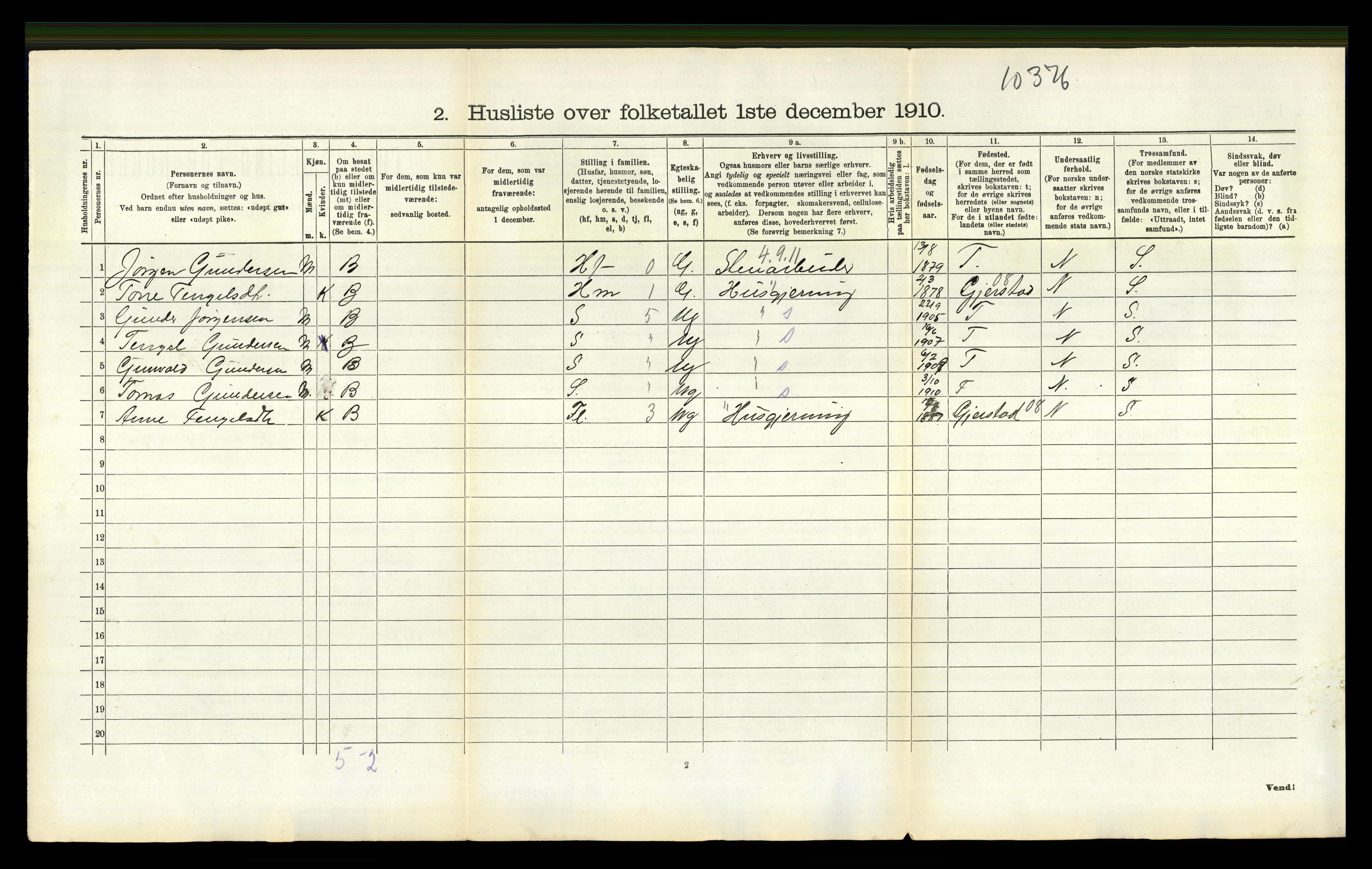 RA, 1910 census for Drangedal, 1910, p. 728