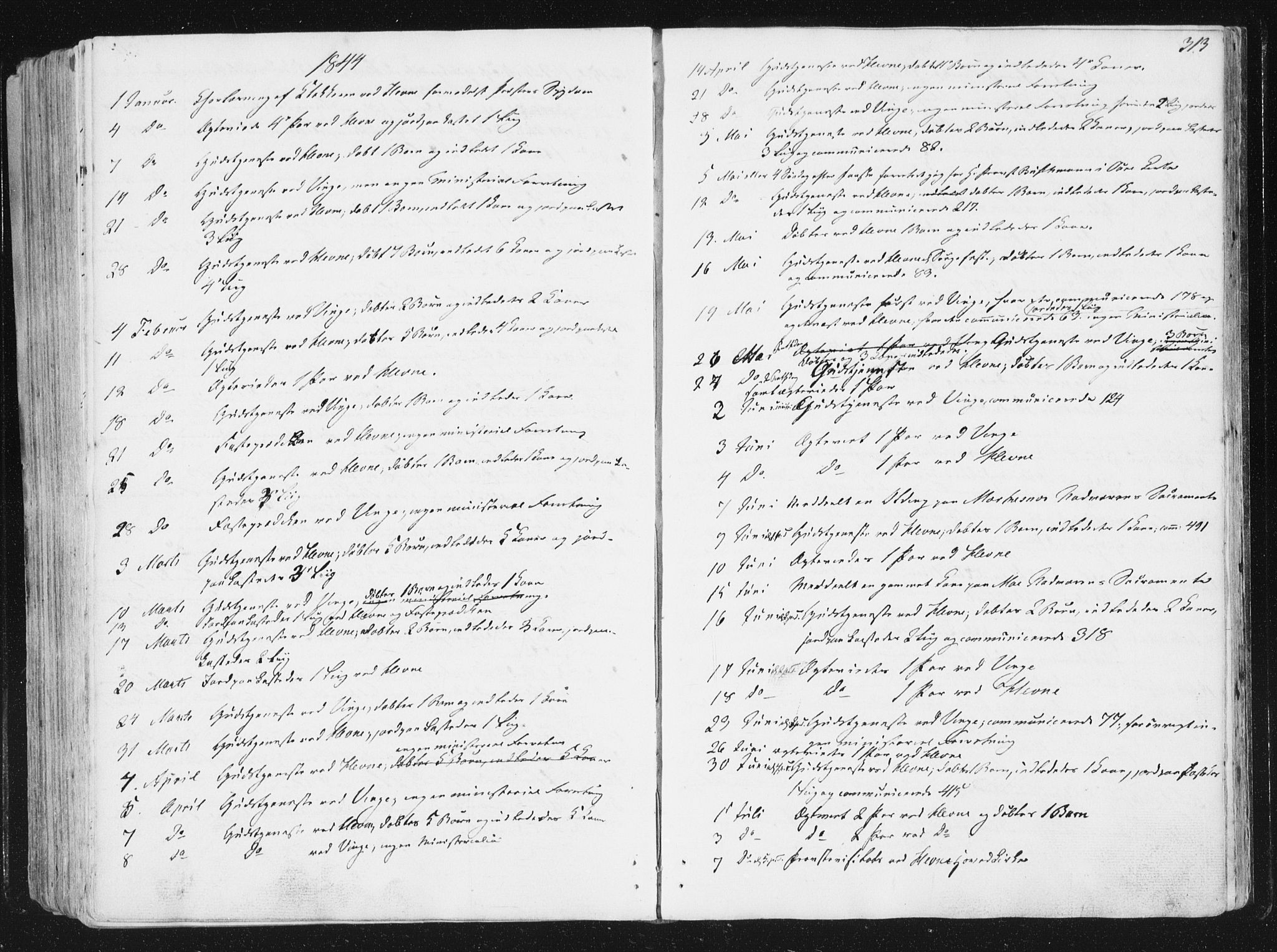 Ministerialprotokoller, klokkerbøker og fødselsregistre - Sør-Trøndelag, AV/SAT-A-1456/630/L0493: Parish register (official) no. 630A06, 1841-1851, p. 313