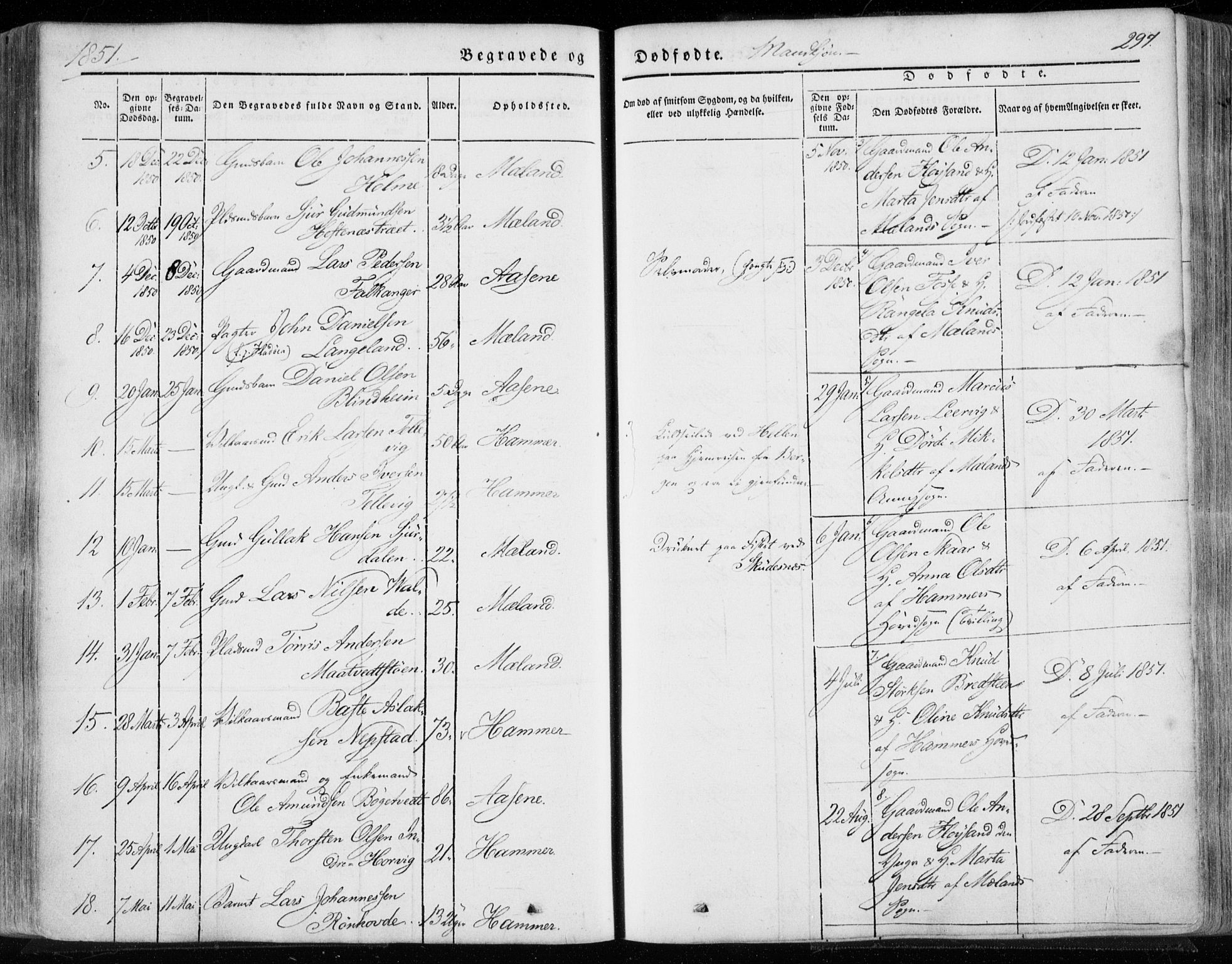 Hamre sokneprestembete, AV/SAB-A-75501/H/Ha/Haa/Haaa/L0013: Parish register (official) no. A 13, 1846-1857, p. 297