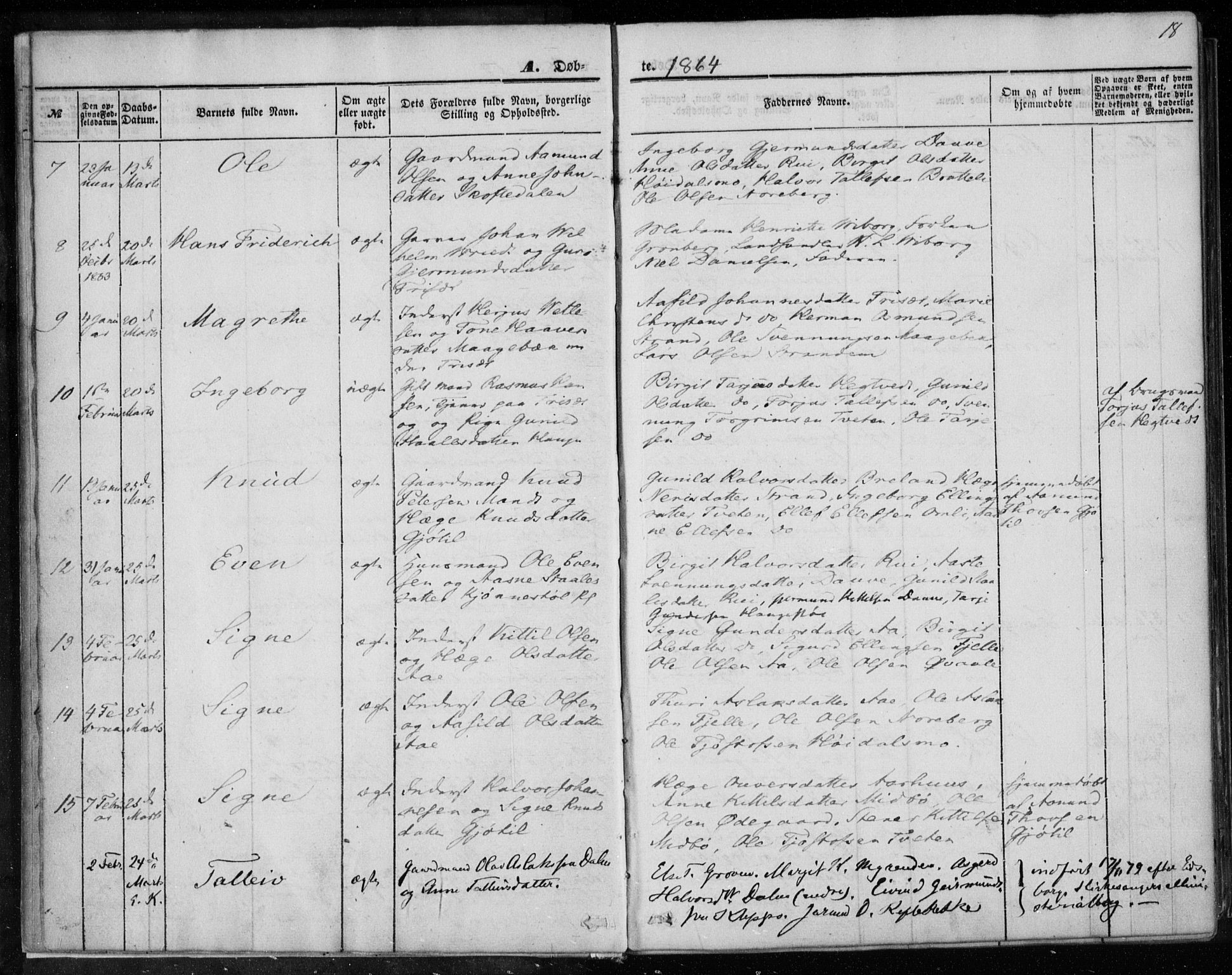 Lårdal kirkebøker, SAKO/A-284/F/Fa/L0006: Parish register (official) no. I 6, 1861-1886, p. 18