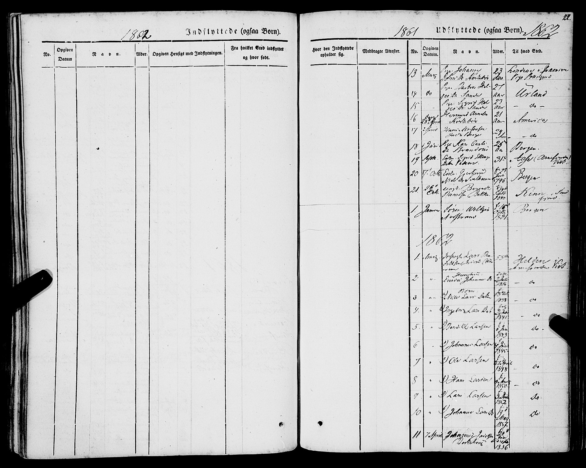Lavik sokneprestembete, SAB/A-80901: Parish register (official) no. A 3, 1843-1863, p. 22