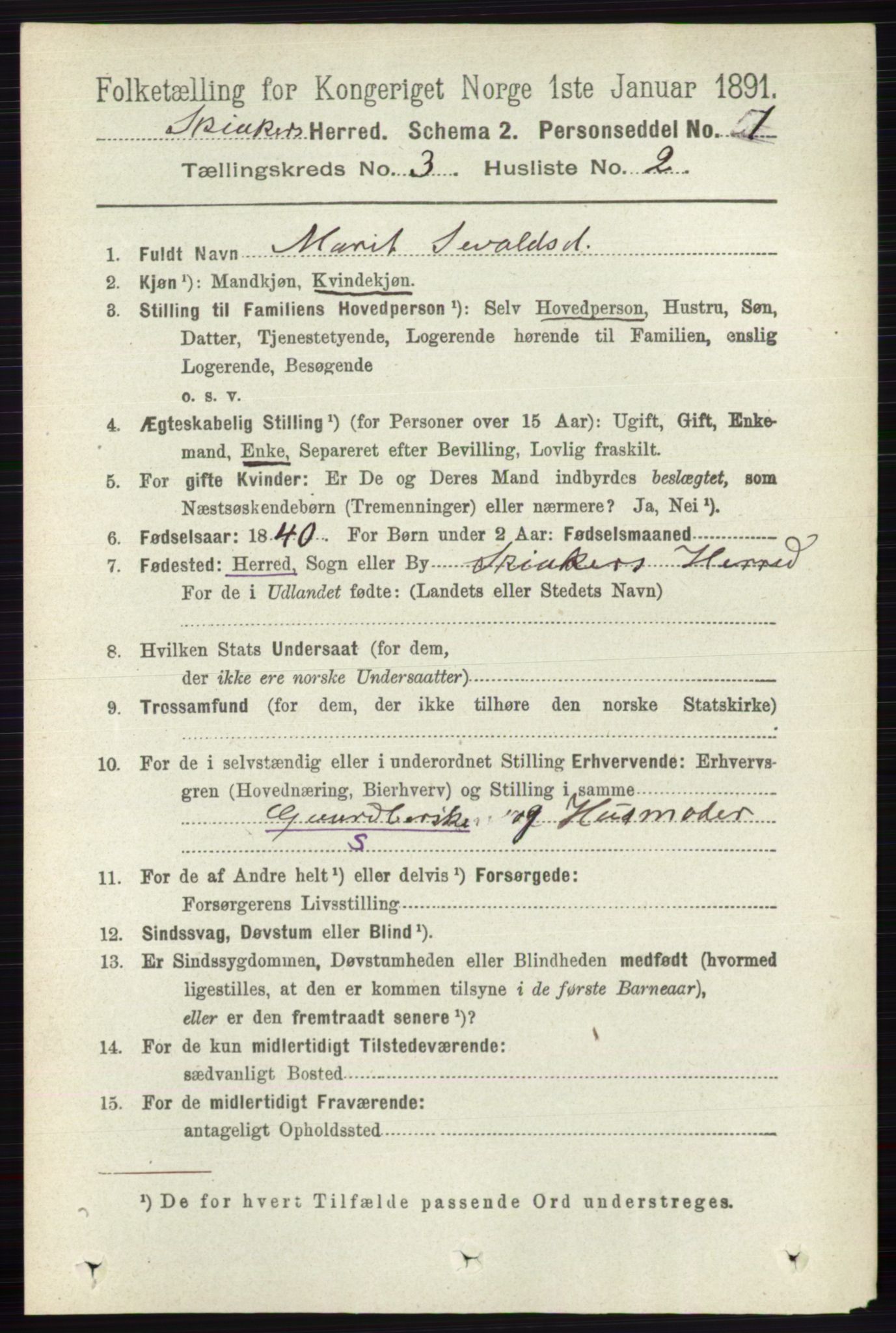 RA, 1891 census for 0513 Skjåk, 1891, p. 960