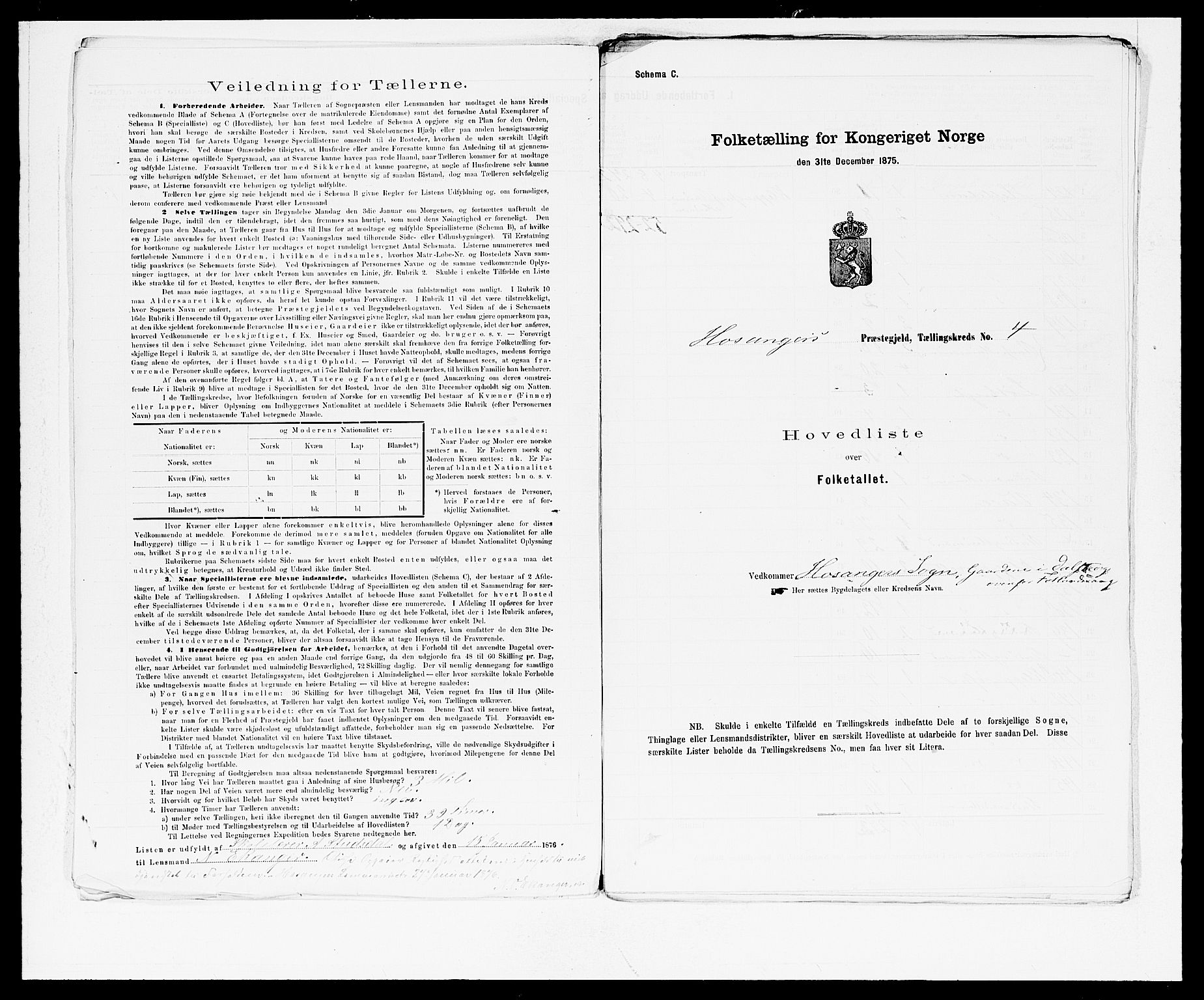 SAB, 1875 census for 1253P Hosanger, 1875, p. 8