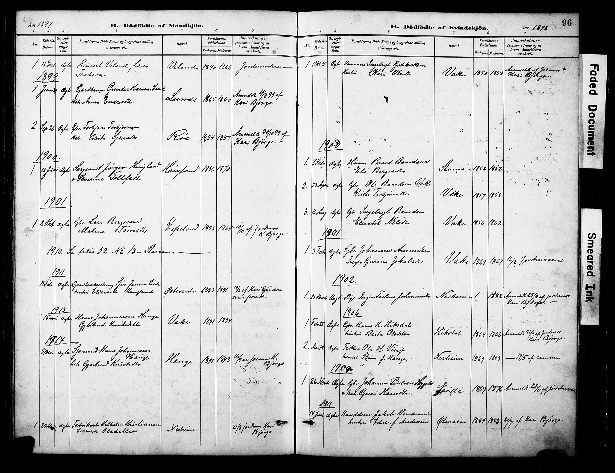 Ølen Sokneprestembete, AV/SAB-A-79201/H/Hab: Parish register (copy) no. A 4, 1888-1930, p. 96