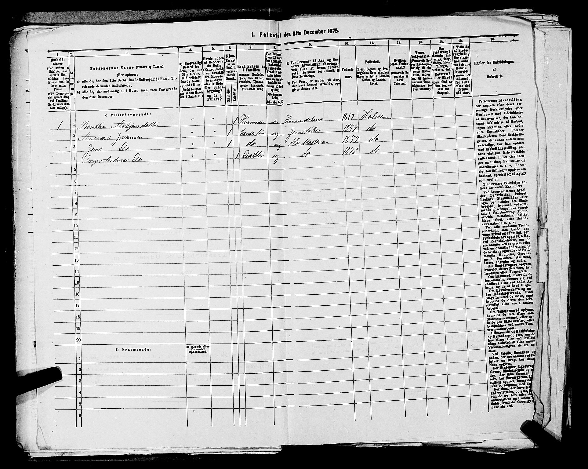 SAKO, 1875 census for 0819P Holla, 1875, p. 601