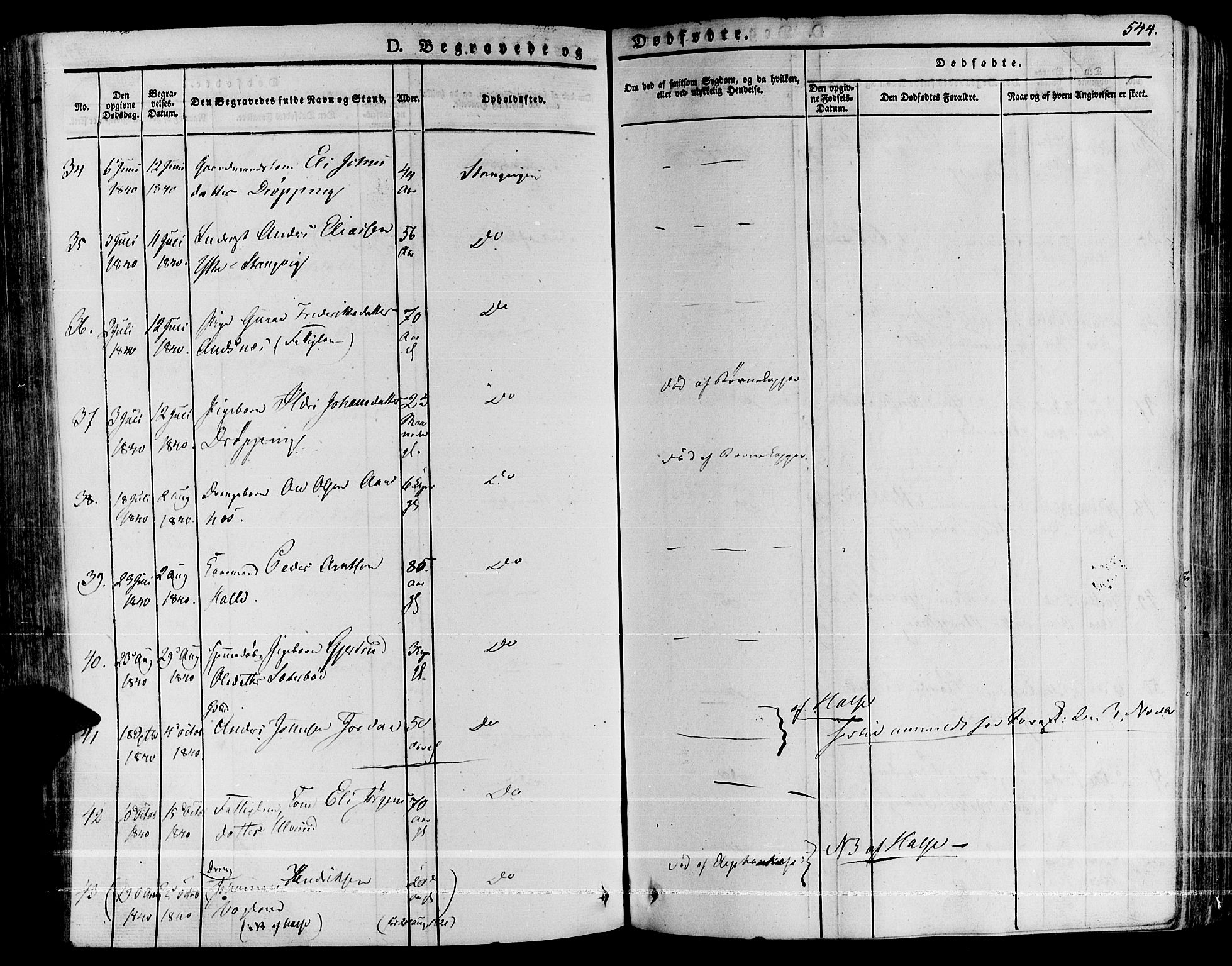 Ministerialprotokoller, klokkerbøker og fødselsregistre - Møre og Romsdal, AV/SAT-A-1454/592/L1024: Parish register (official) no. 592A03 /1, 1831-1849, p. 544