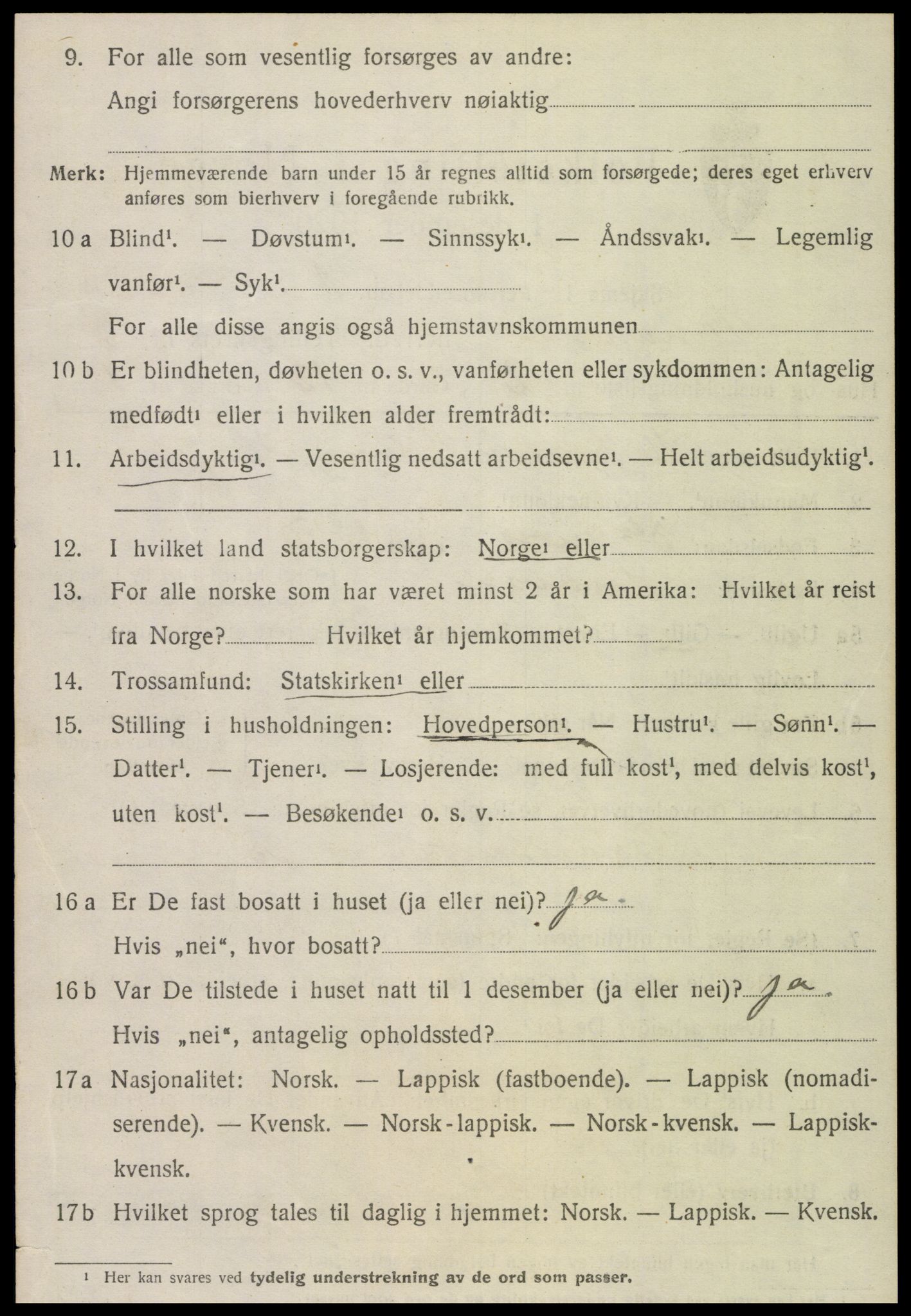 SAT, 1920 census for Snåsa, 1920, p. 1545