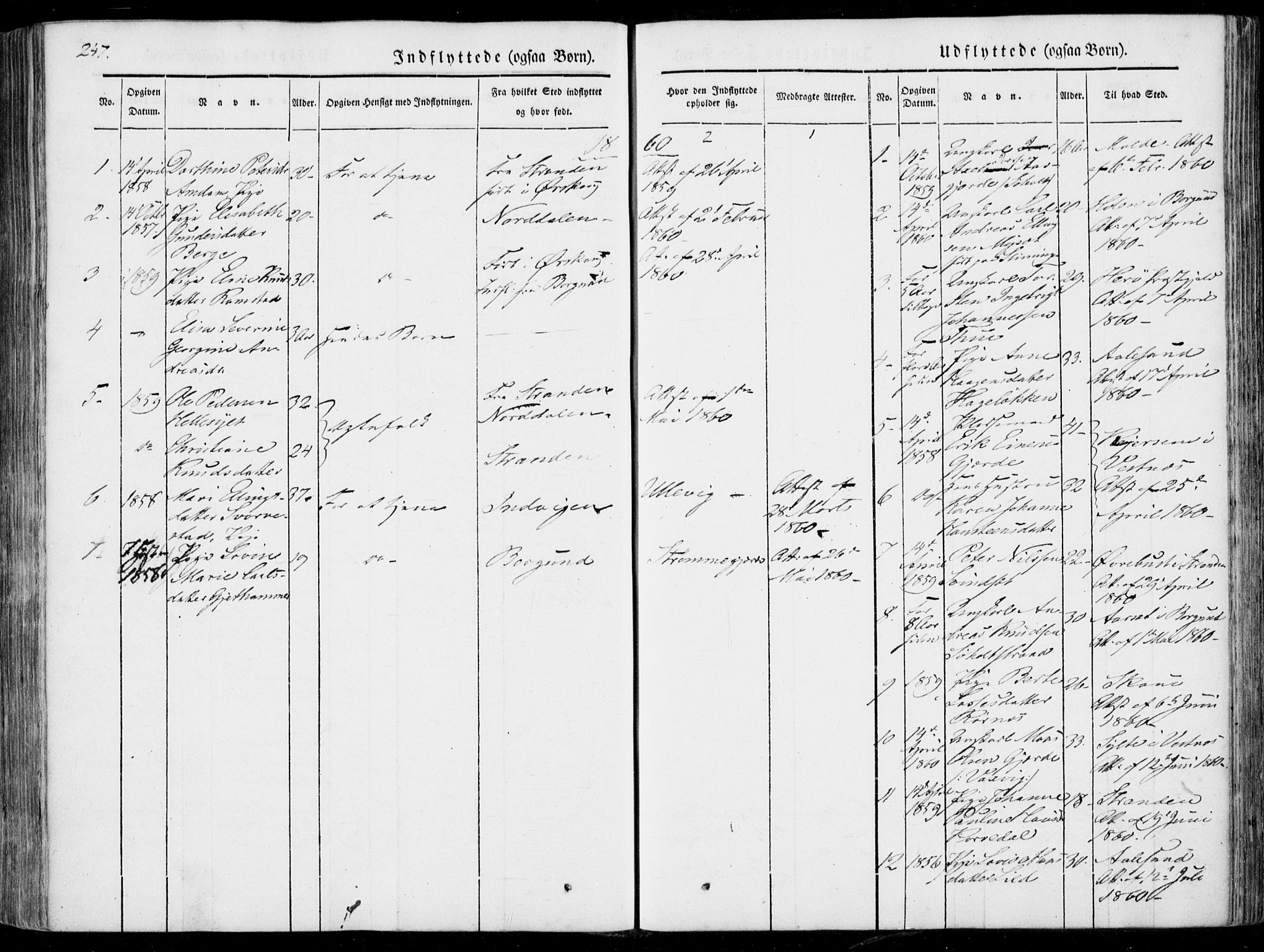 Ministerialprotokoller, klokkerbøker og fødselsregistre - Møre og Romsdal, SAT/A-1454/522/L0313: Parish register (official) no. 522A08, 1852-1862, p. 247