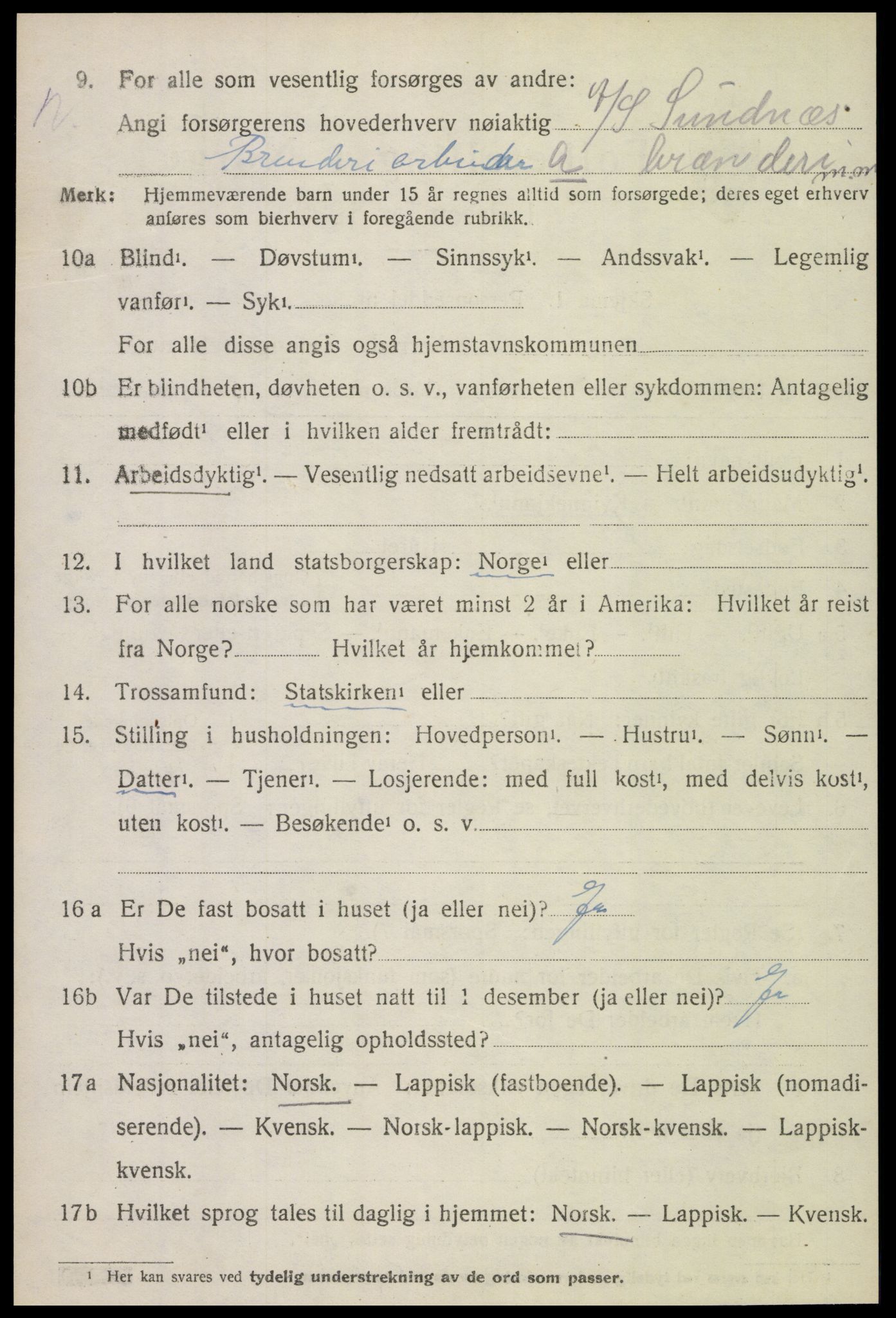 SAT, 1920 census for Inderøy, 1920, p. 2120