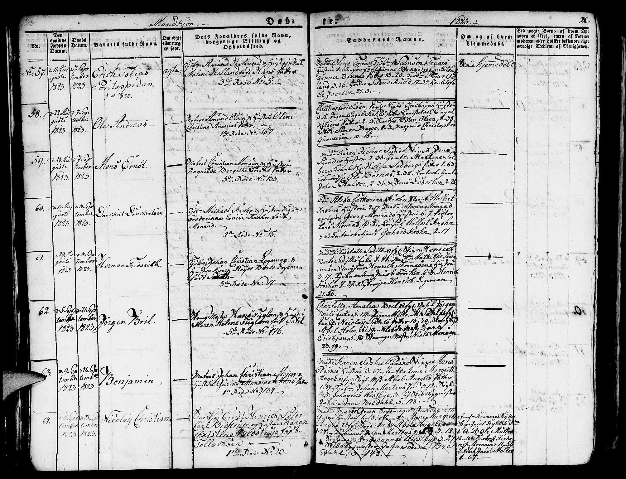 Nykirken Sokneprestembete, SAB/A-77101/H/Haa/L0012: Parish register (official) no. A 12, 1821-1844, p. 26