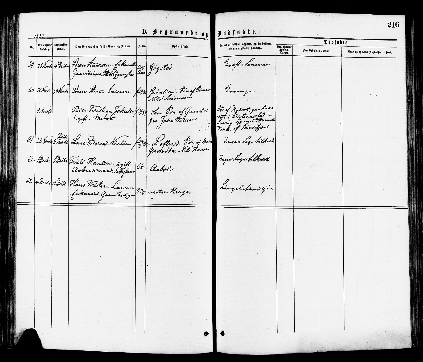 Sandar kirkebøker, SAKO/A-243/F/Fa/L0011: Parish register (official) no. 11, 1872-1882, p. 216