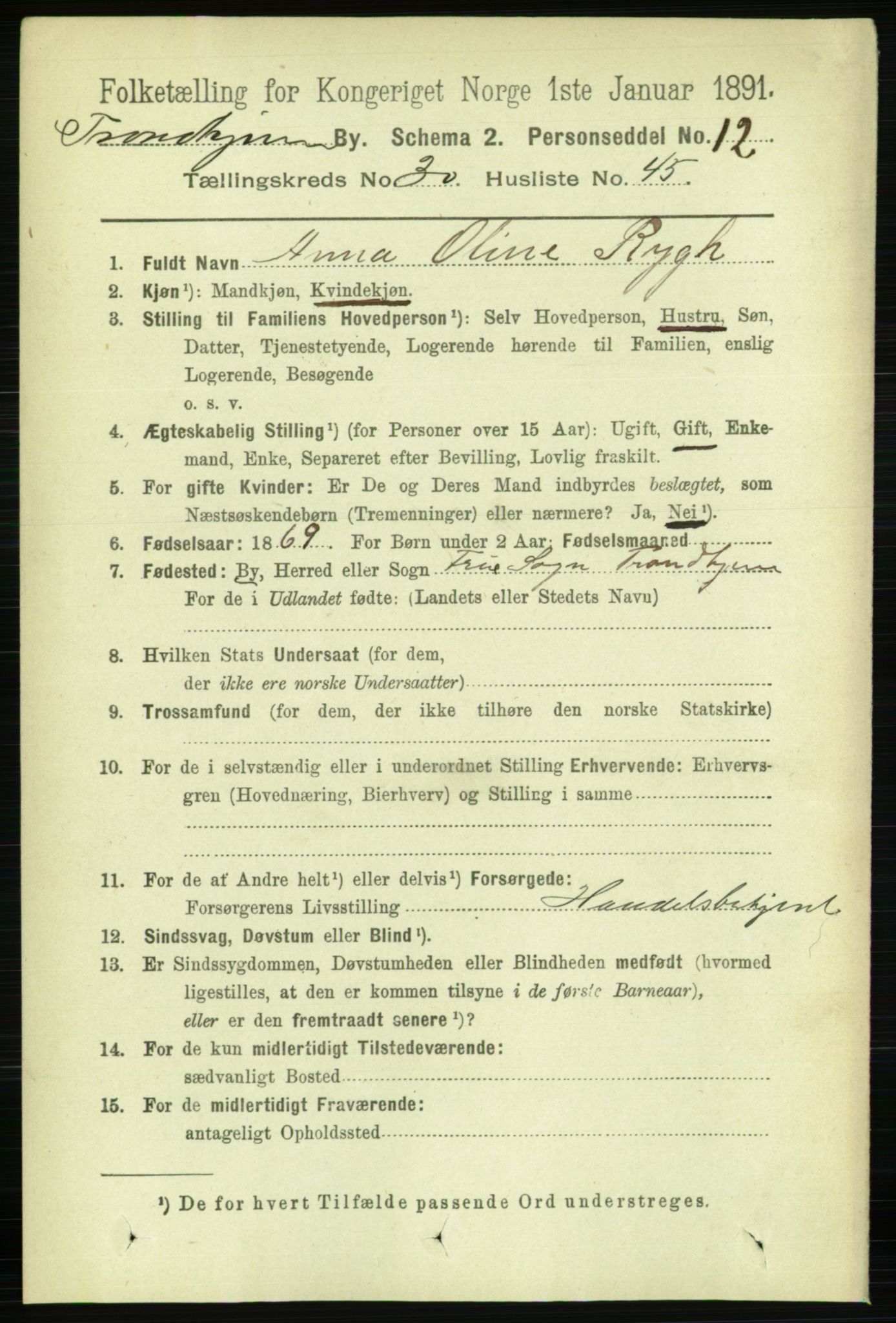 RA, 1891 census for 1601 Trondheim, 1891, p. 22935