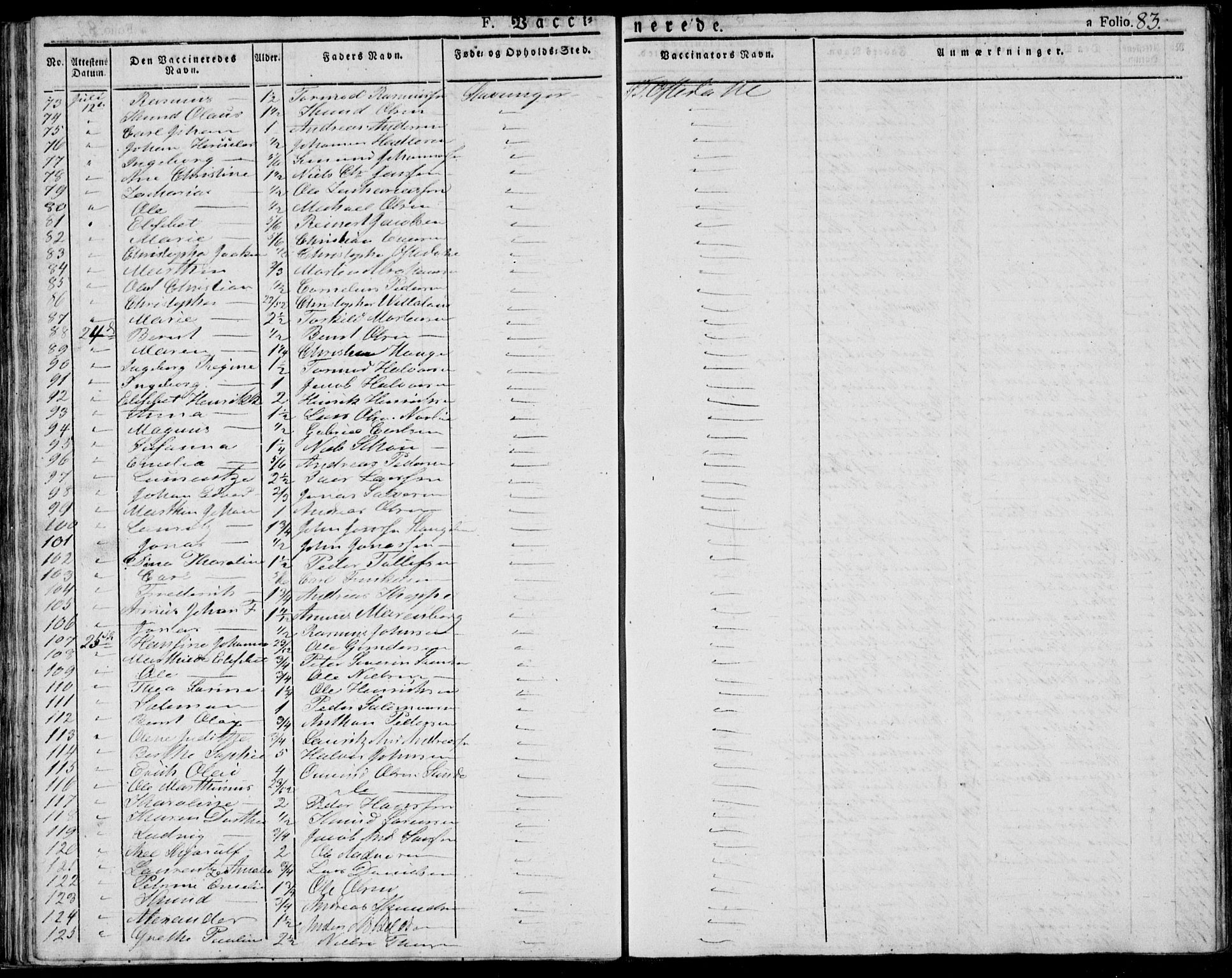 Domkirken sokneprestkontor, AV/SAST-A-101812/001/30/30BA/L0010: Parish register (official) no. A 10, 1821-1859, p. 83