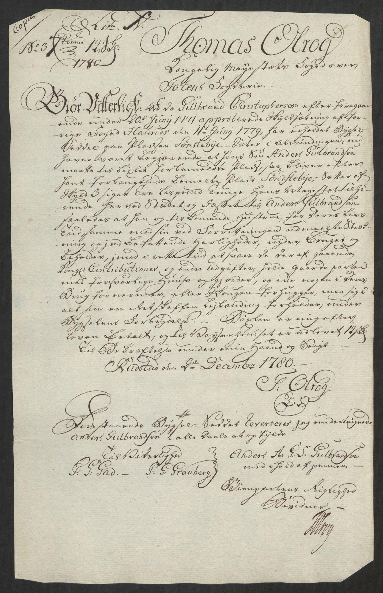 Rentekammeret inntil 1814, Reviderte regnskaper, Fogderegnskap, AV/RA-EA-4092/R19/L1369: Fogderegnskap Toten, Hadeland og Vardal, 1782, p. 125