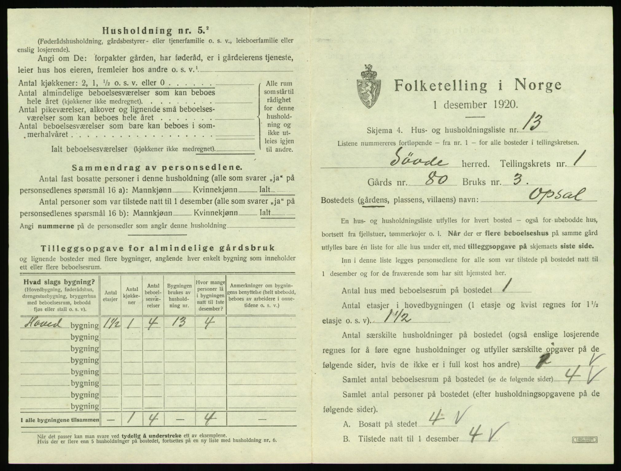 SAT, 1920 census for Syvde, 1920, p. 60