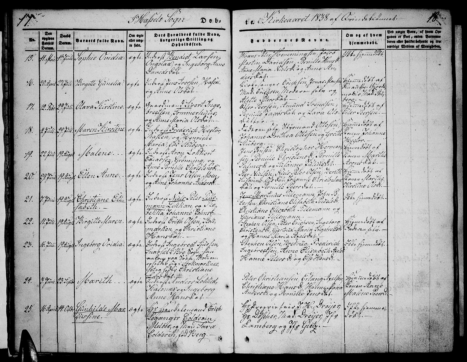 Ministerialprotokoller, klokkerbøker og fødselsregistre - Nordland, SAT/A-1459/888/L1239: Parish register (official) no. 888A06 /1, 1837-1849, p. 17-18