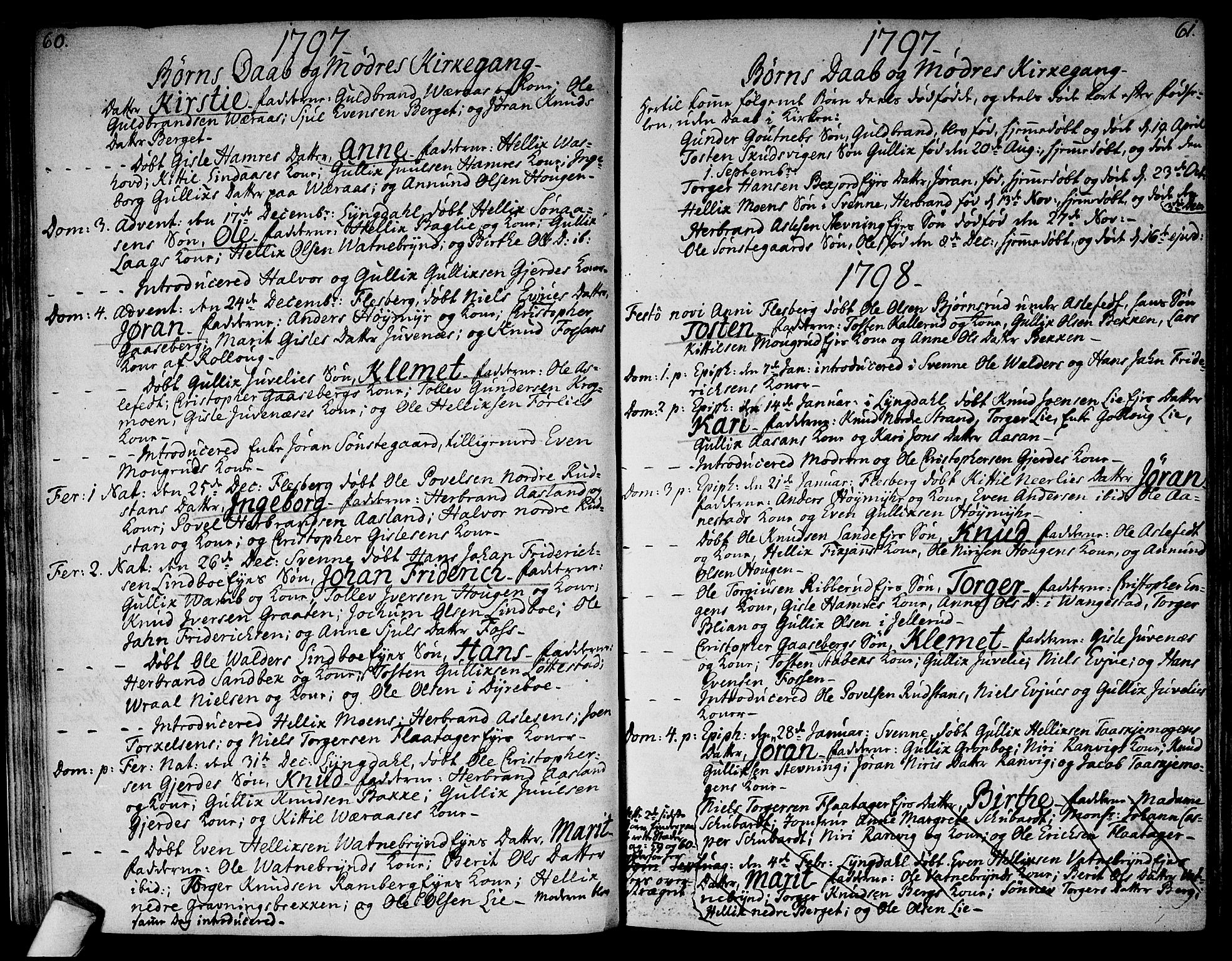 Flesberg kirkebøker, SAKO/A-18/F/Fa/L0004: Parish register (official) no. I 4, 1788-1815, p. 60-61