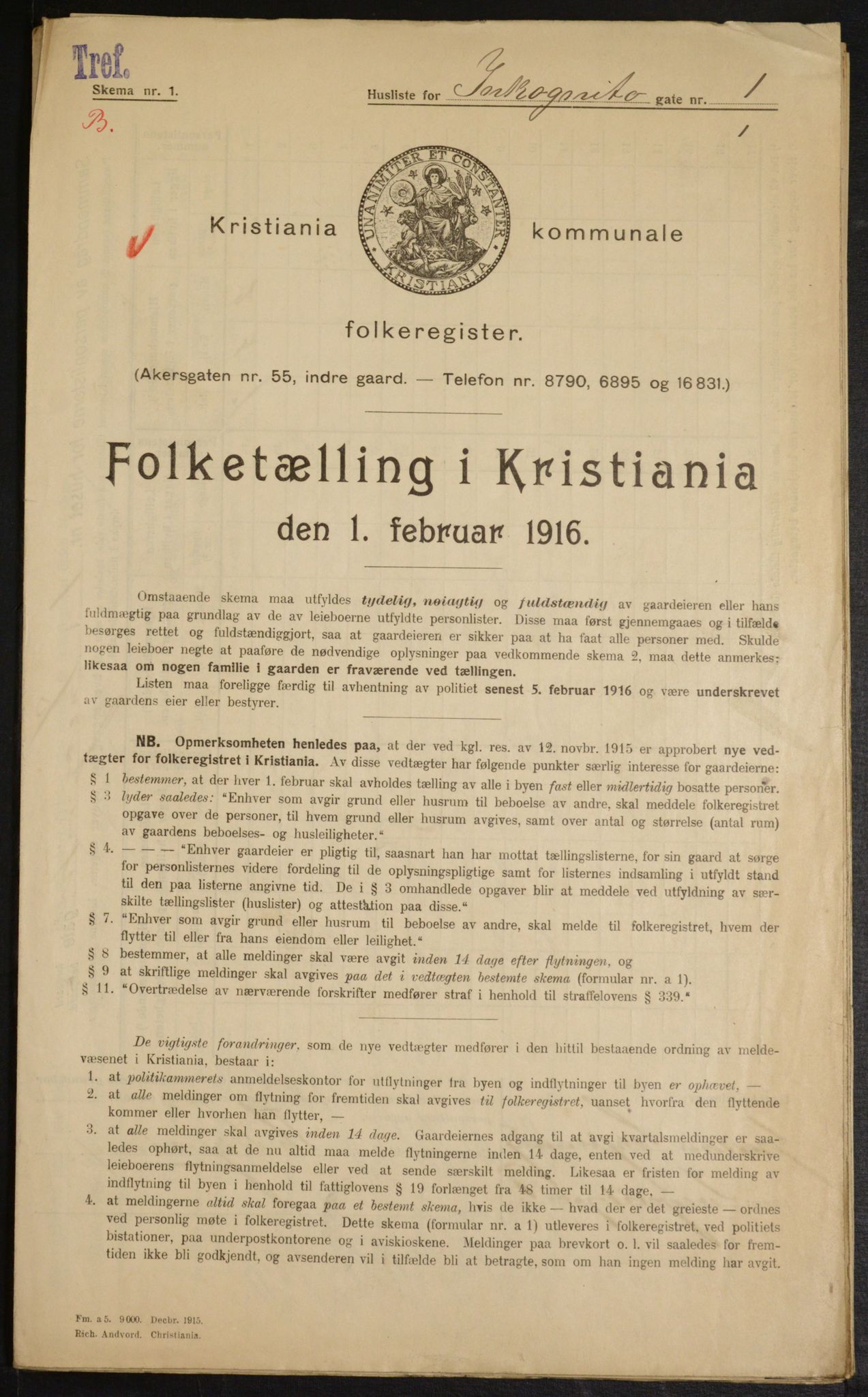 OBA, Municipal Census 1916 for Kristiania, 1916, p. 44929