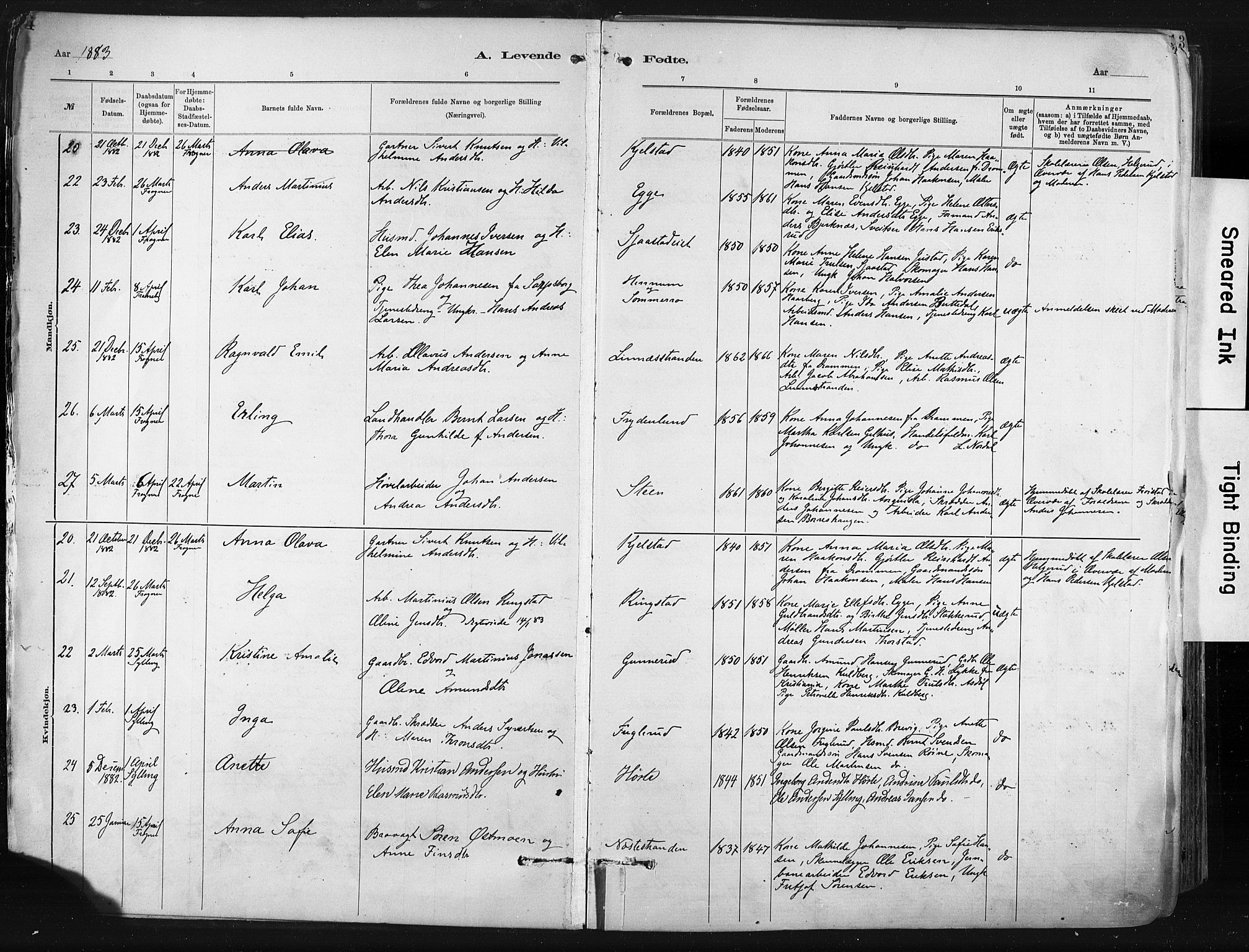 Lier kirkebøker, SAKO/A-230/F/Fa/L0015: Parish register (official) no. I 15, 1883-1894, p. 4