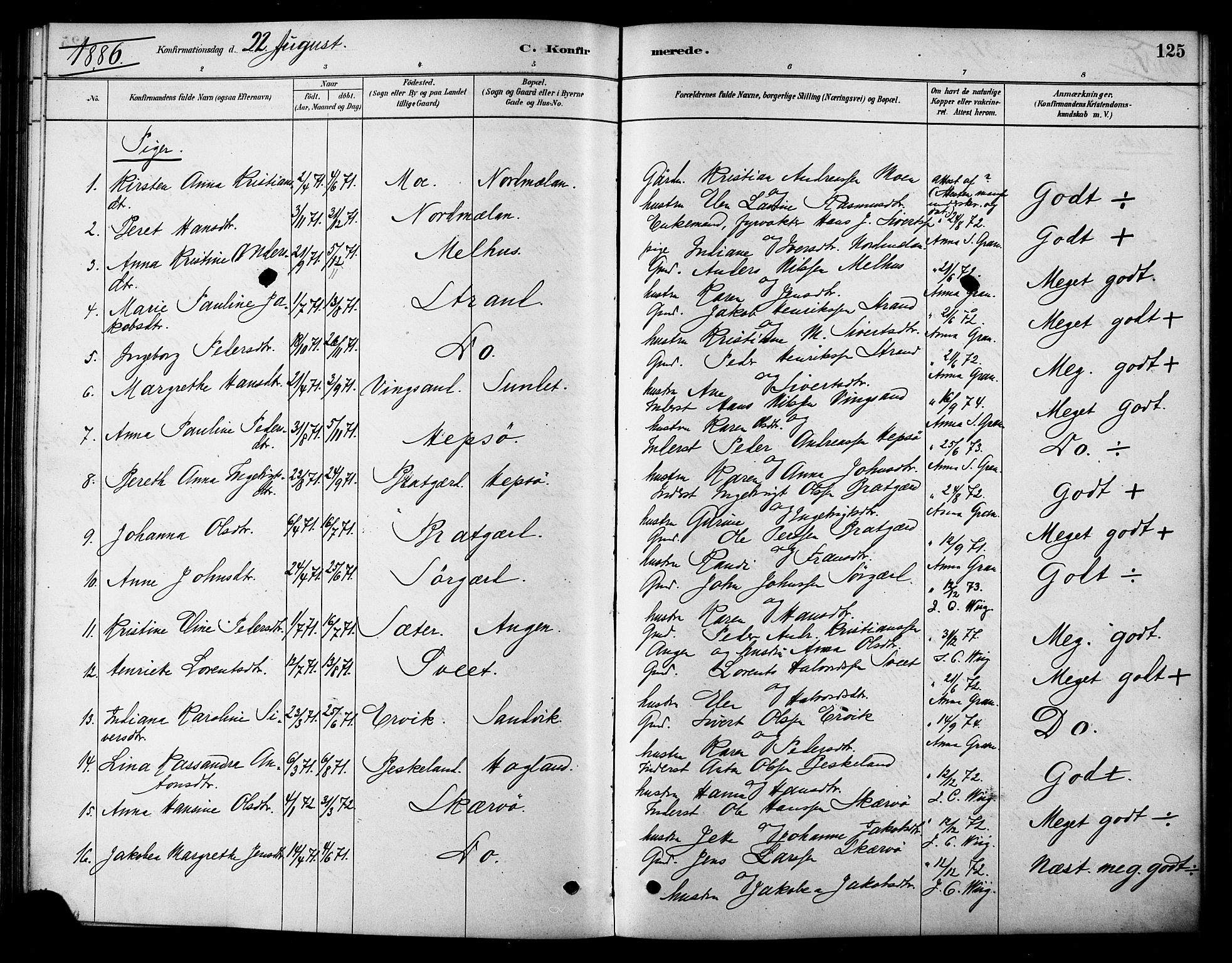 Ministerialprotokoller, klokkerbøker og fødselsregistre - Sør-Trøndelag, SAT/A-1456/658/L0722: Parish register (official) no. 658A01, 1879-1896, p. 125