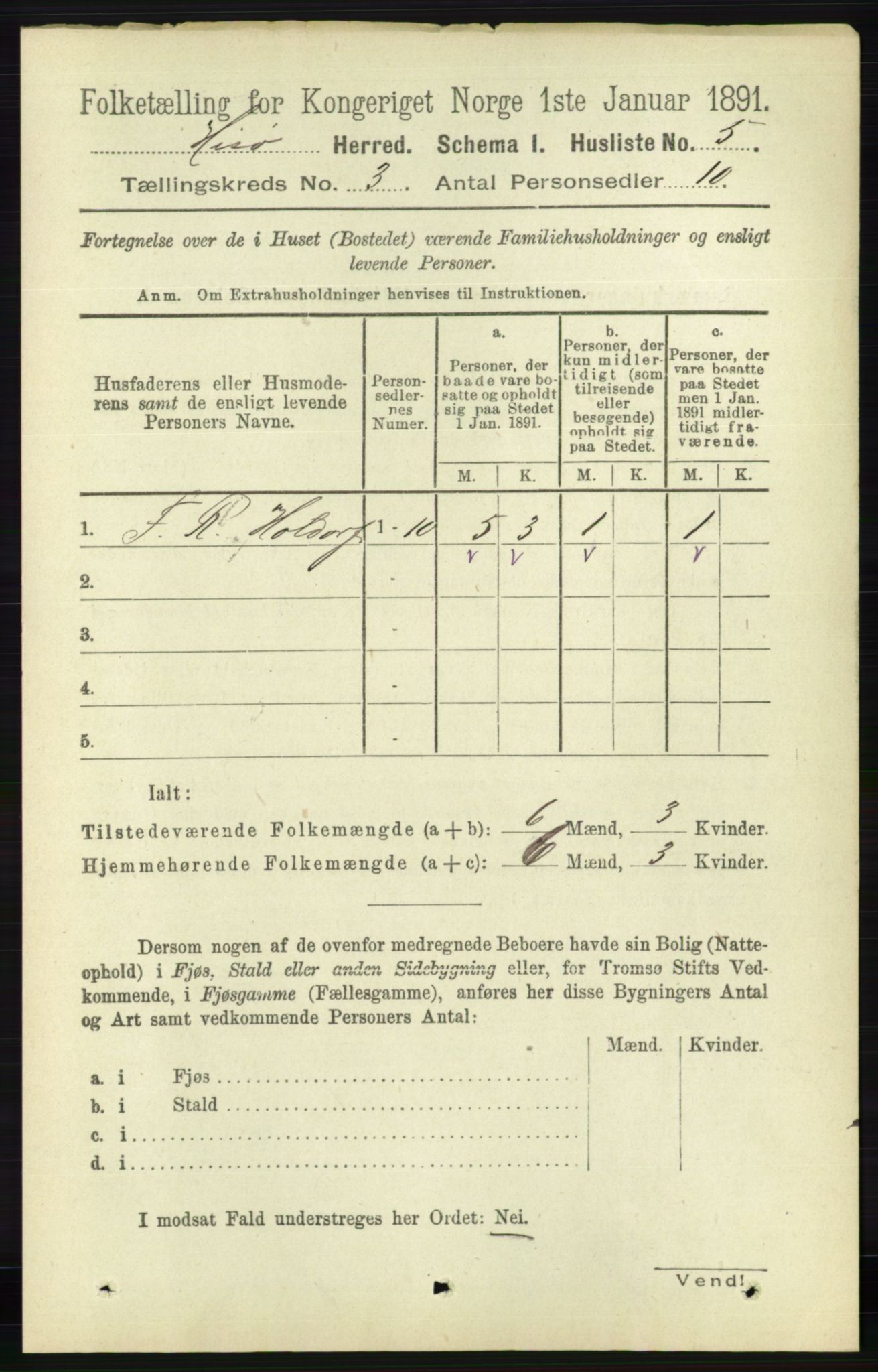 RA, 1891 census for 0922 Hisøy, 1891, p. 2082