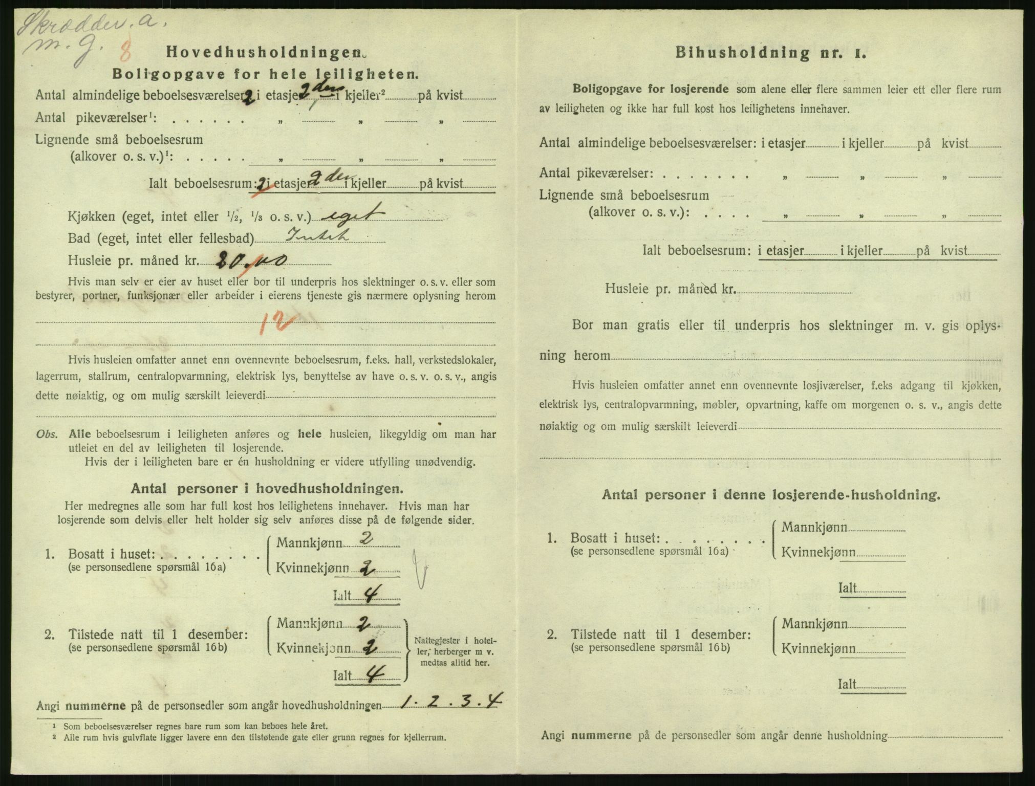 SAH, 1920 census for Lillehammer, 1920, p. 1943