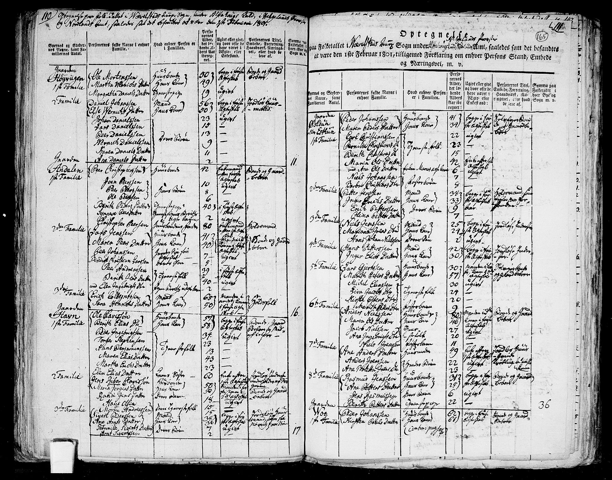 RA, 1801 census for 1820P Alstahaug, 1801, p. 164b-165a