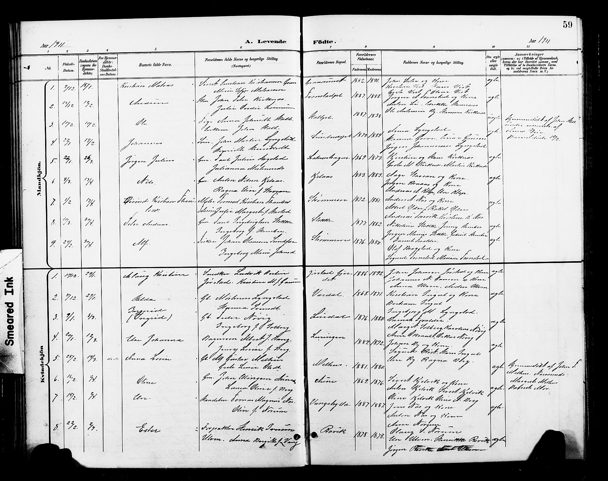 Ministerialprotokoller, klokkerbøker og fødselsregistre - Nord-Trøndelag, SAT/A-1458/730/L0302: Parish register (copy) no. 730C05, 1898-1924, p. 59
