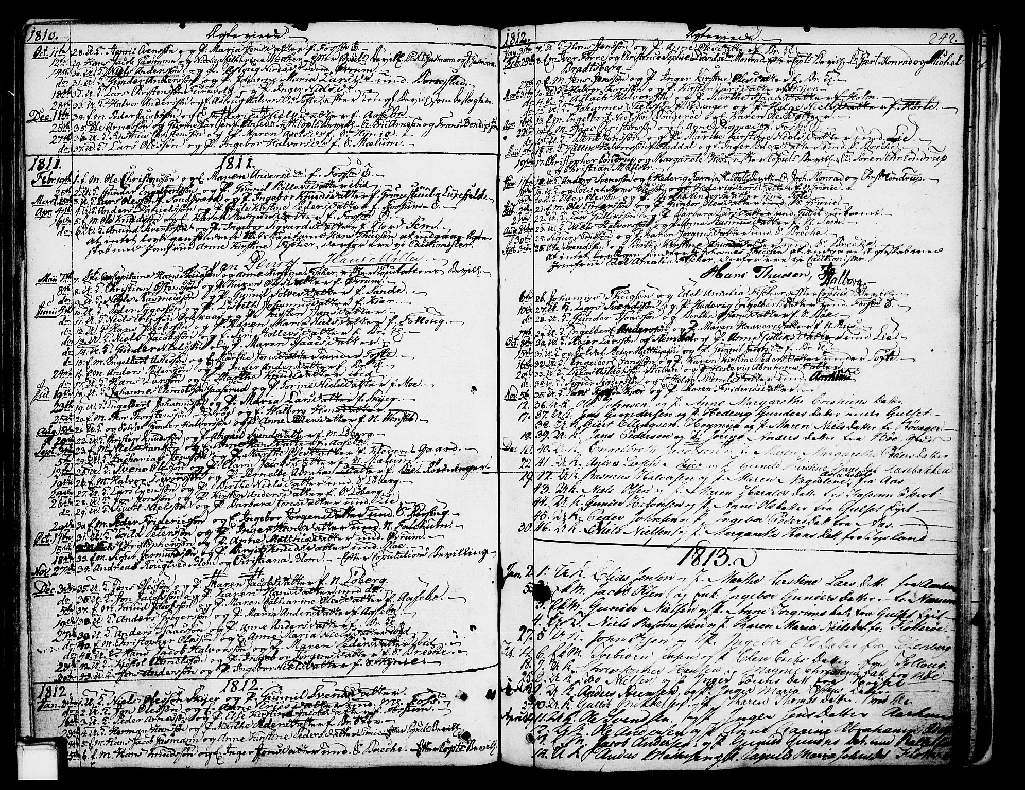 Gjerpen kirkebøker, SAKO/A-265/F/Fa/L0003: Parish register (official) no. I 3, 1796-1814, p. 242