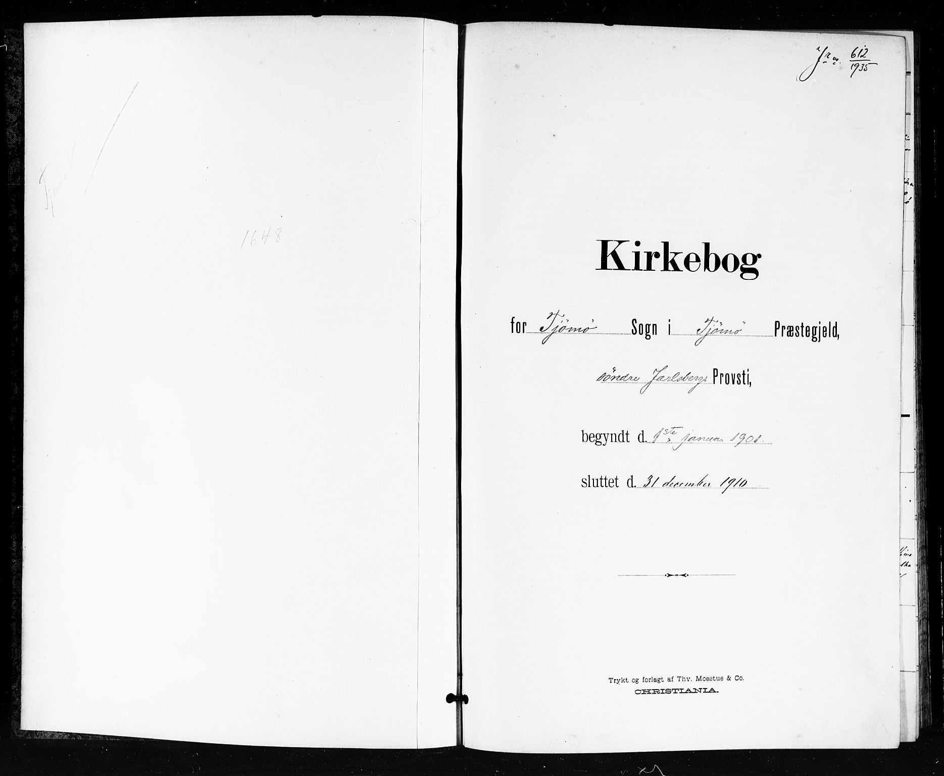 Tjøme kirkebøker, SAKO/A-328/G/Ga/L0001: Parish register (copy) no. 1, 1901-1910