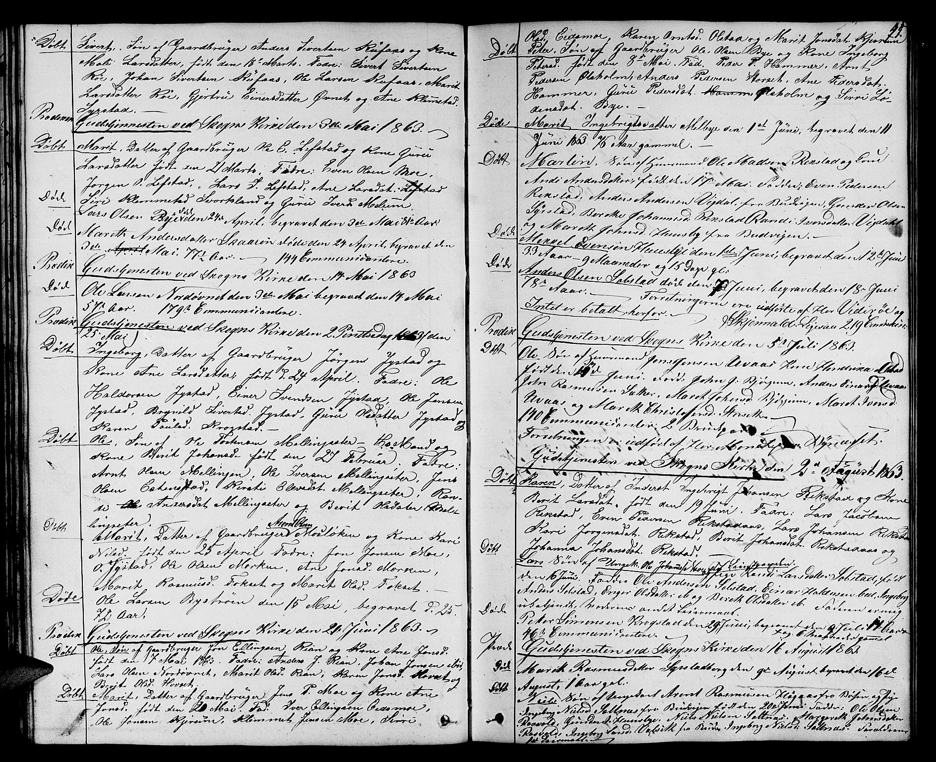 Ministerialprotokoller, klokkerbøker og fødselsregistre - Sør-Trøndelag, SAT/A-1456/667/L0797: Parish register (copy) no. 667C02, 1849-1867, p. 45