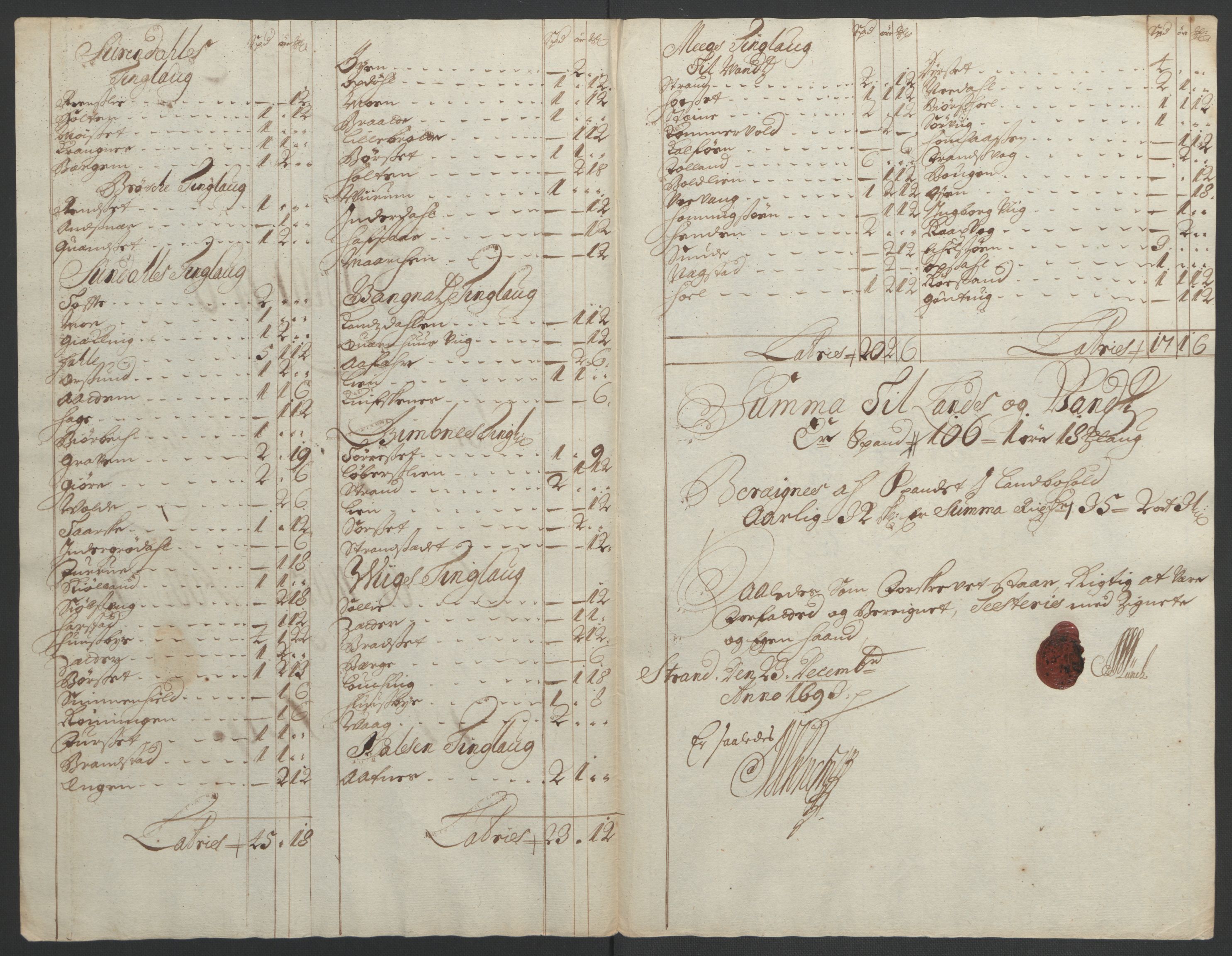 Rentekammeret inntil 1814, Reviderte regnskaper, Fogderegnskap, RA/EA-4092/R56/L3735: Fogderegnskap Nordmøre, 1692-1693, p. 374