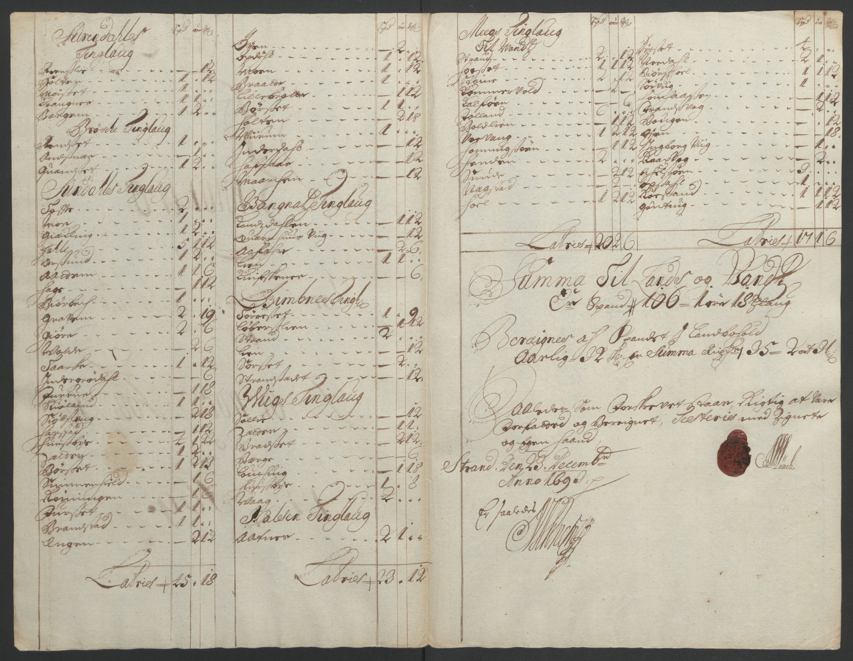 Rentekammeret inntil 1814, Reviderte regnskaper, Fogderegnskap, AV/RA-EA-4092/R56/L3735: Fogderegnskap Nordmøre, 1692-1693, p. 374
