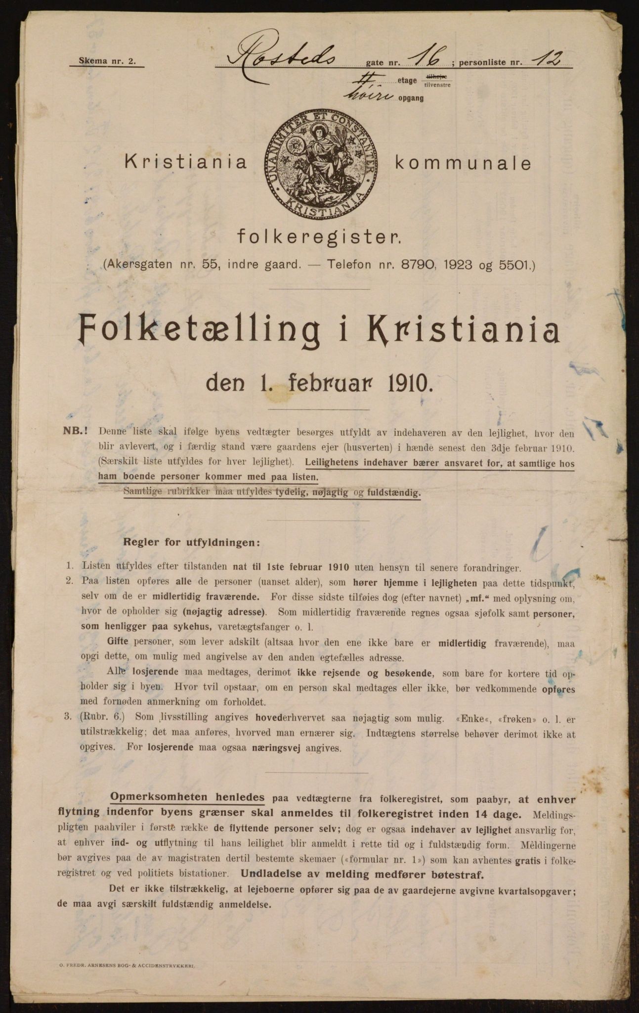 OBA, Municipal Census 1910 for Kristiania, 1910, p. 80862